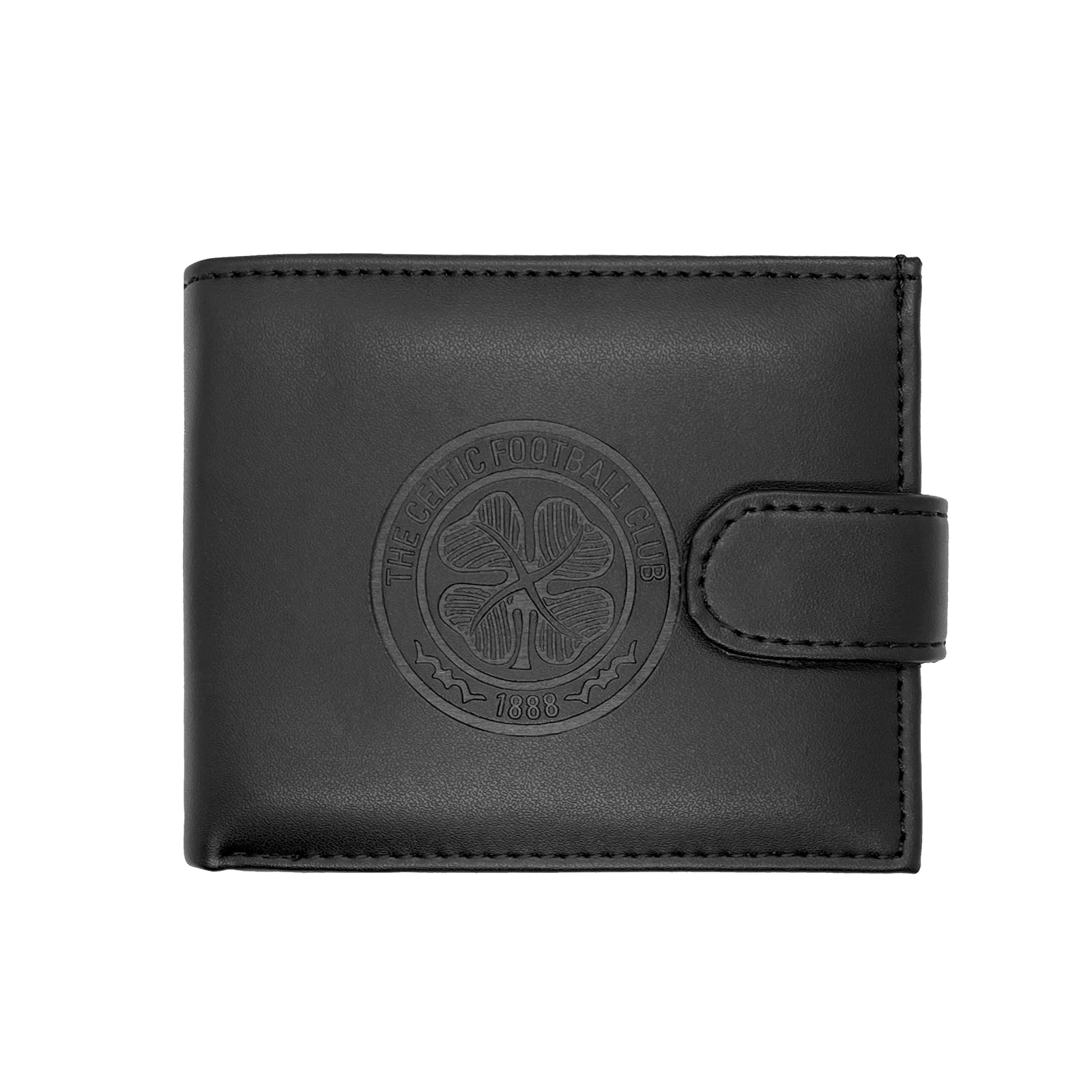 Celtic leather wallet in black with embossed club crest