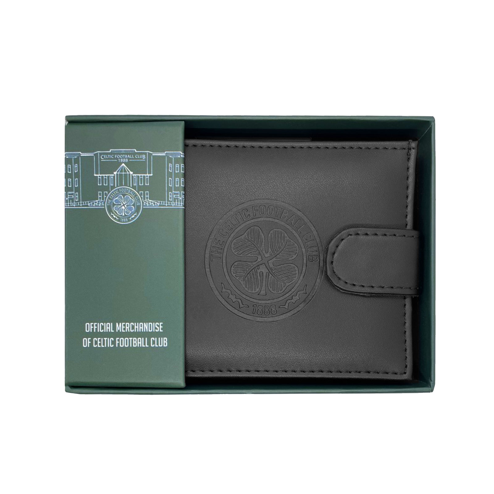 Celtic leather wallet in black with embossed club crest