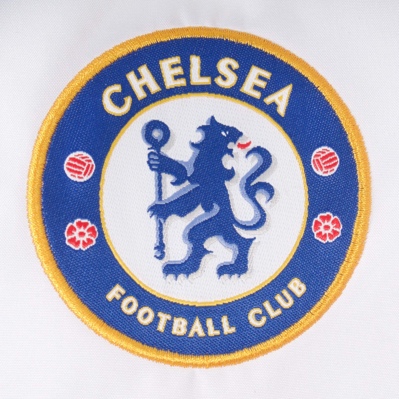 Chelsea adults shower jacket with hood in royal blue & white with club crest to chest.