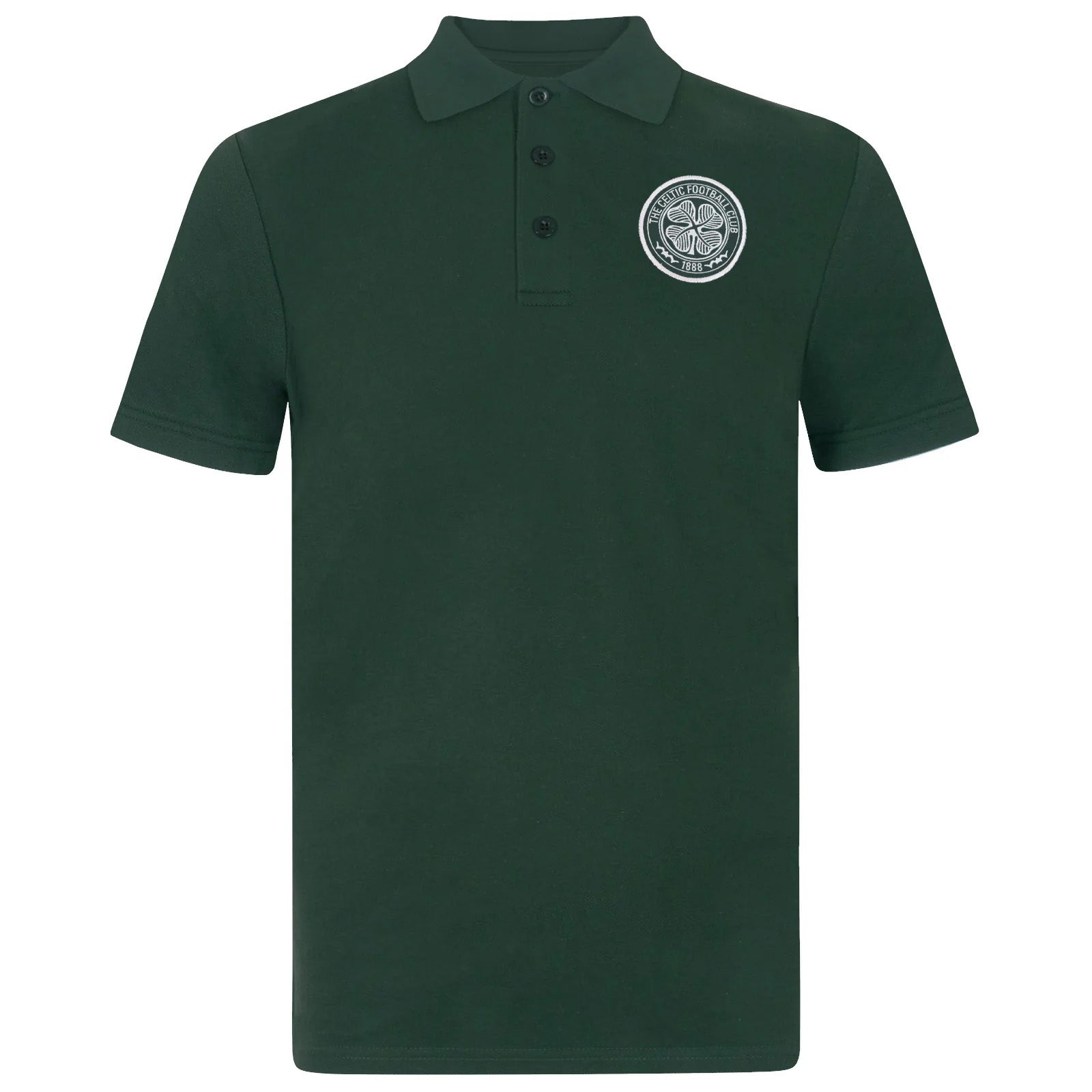 Celtic adults polo shirt in green with club crest to chest