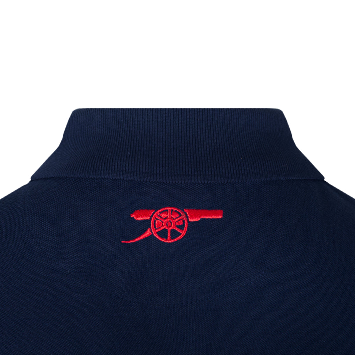 Arsenal polo shirt for adults in navy blue featuring the club crest and Champions 2026 graphic to the chest