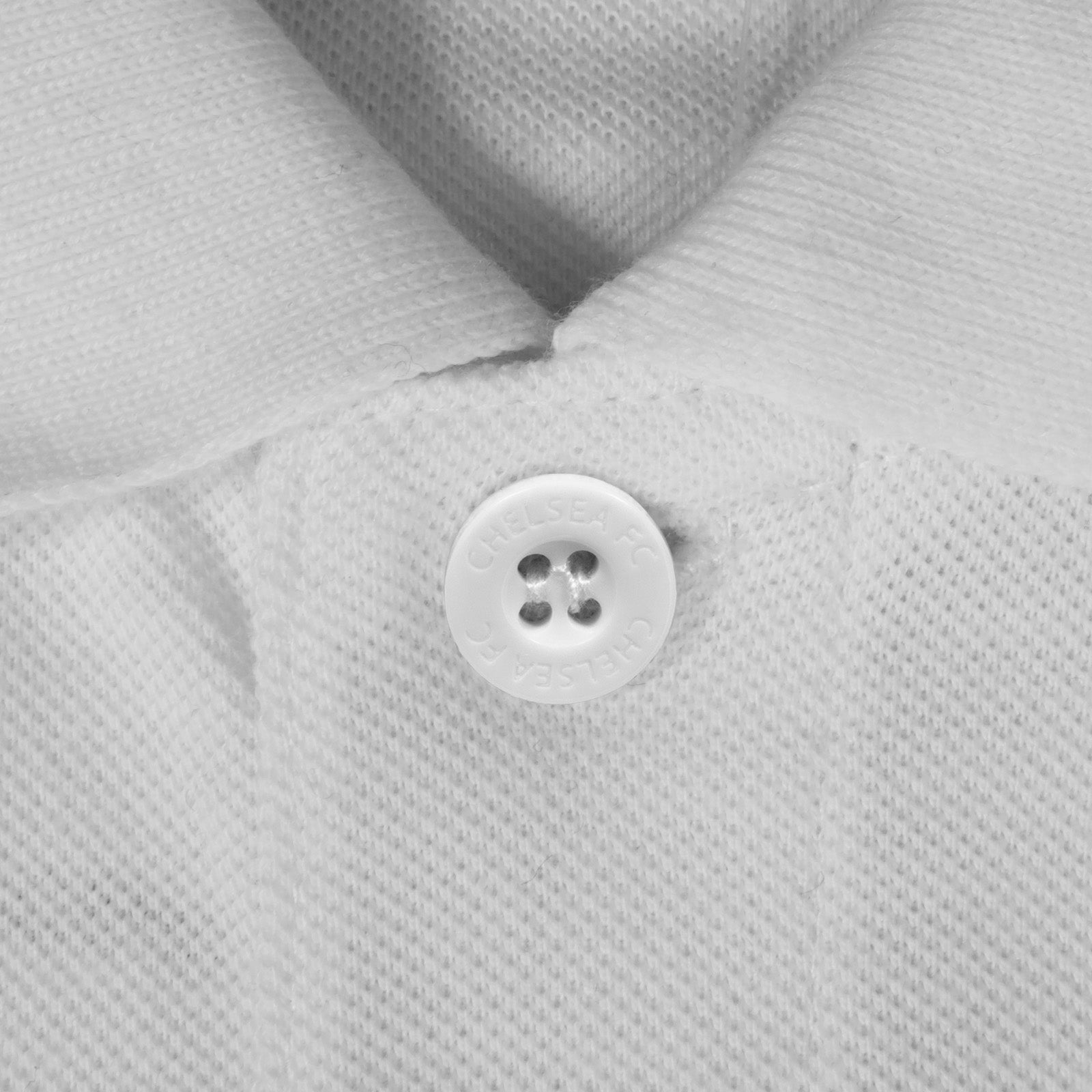 Chelsea adults polo shirt in white with club crest to chest