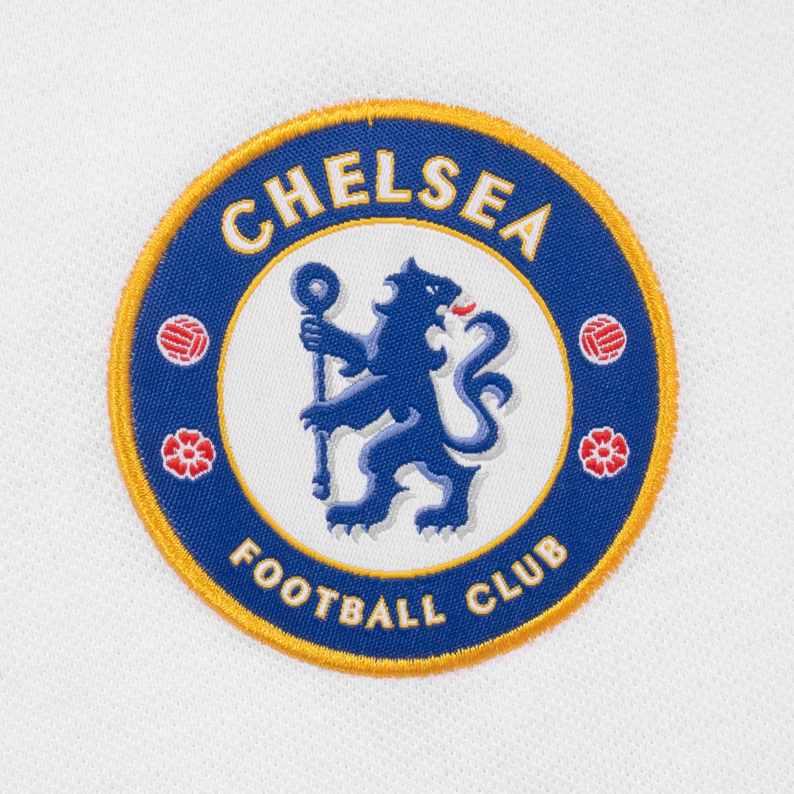 Chelsea adults polo shirt in white with club crest to chest