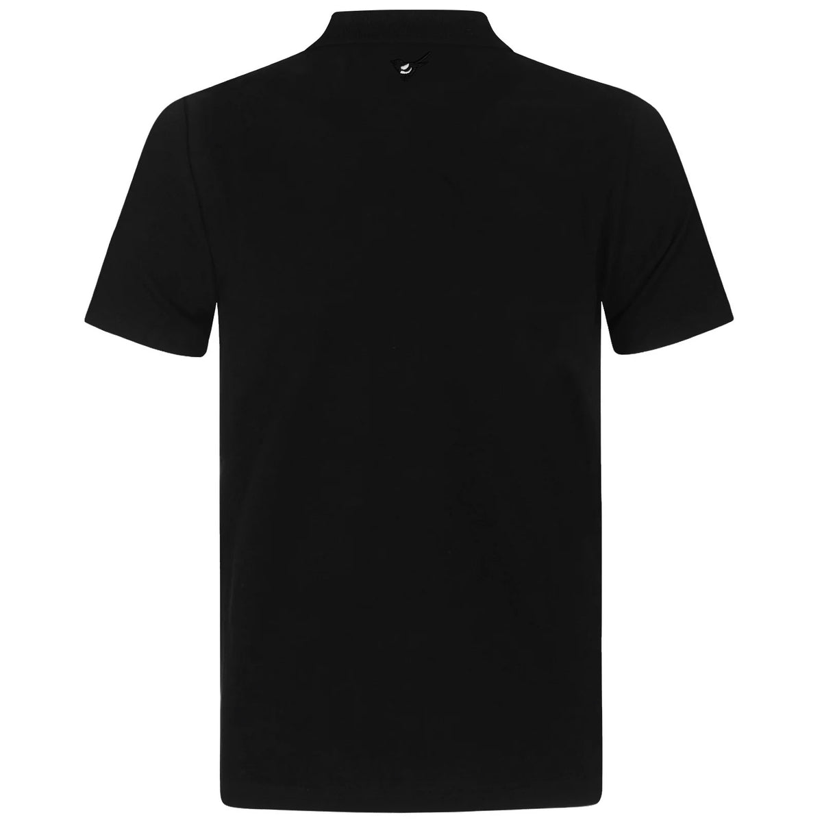 Newcastle Utd adults polo shirt in black with contrast sleeve and a NUFC badge and text to chest.