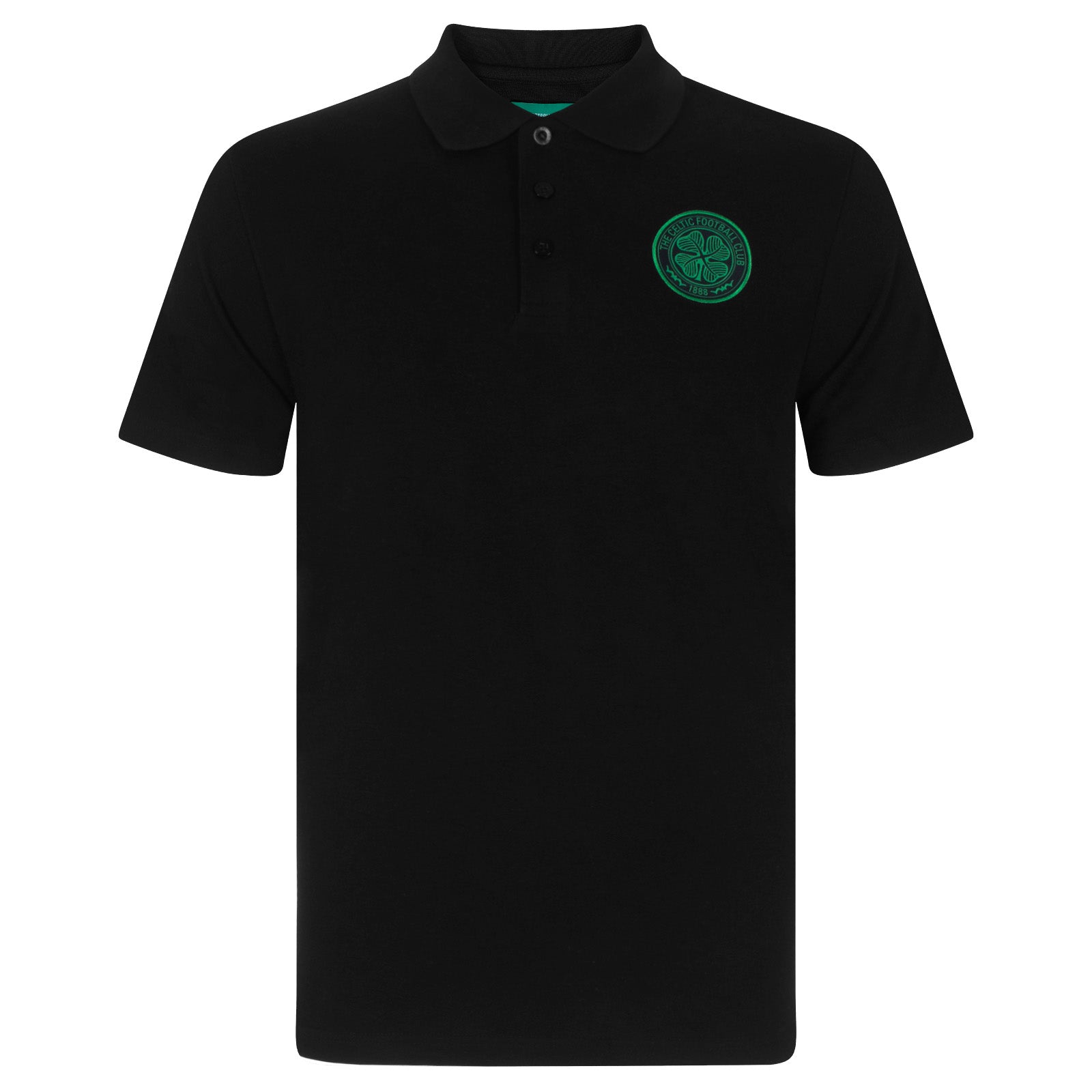 Celtic adults polo shirt in black with club crest to chest