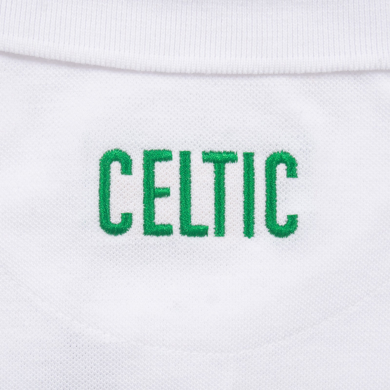 Celtic adults polo shirt in white with club crest to chest