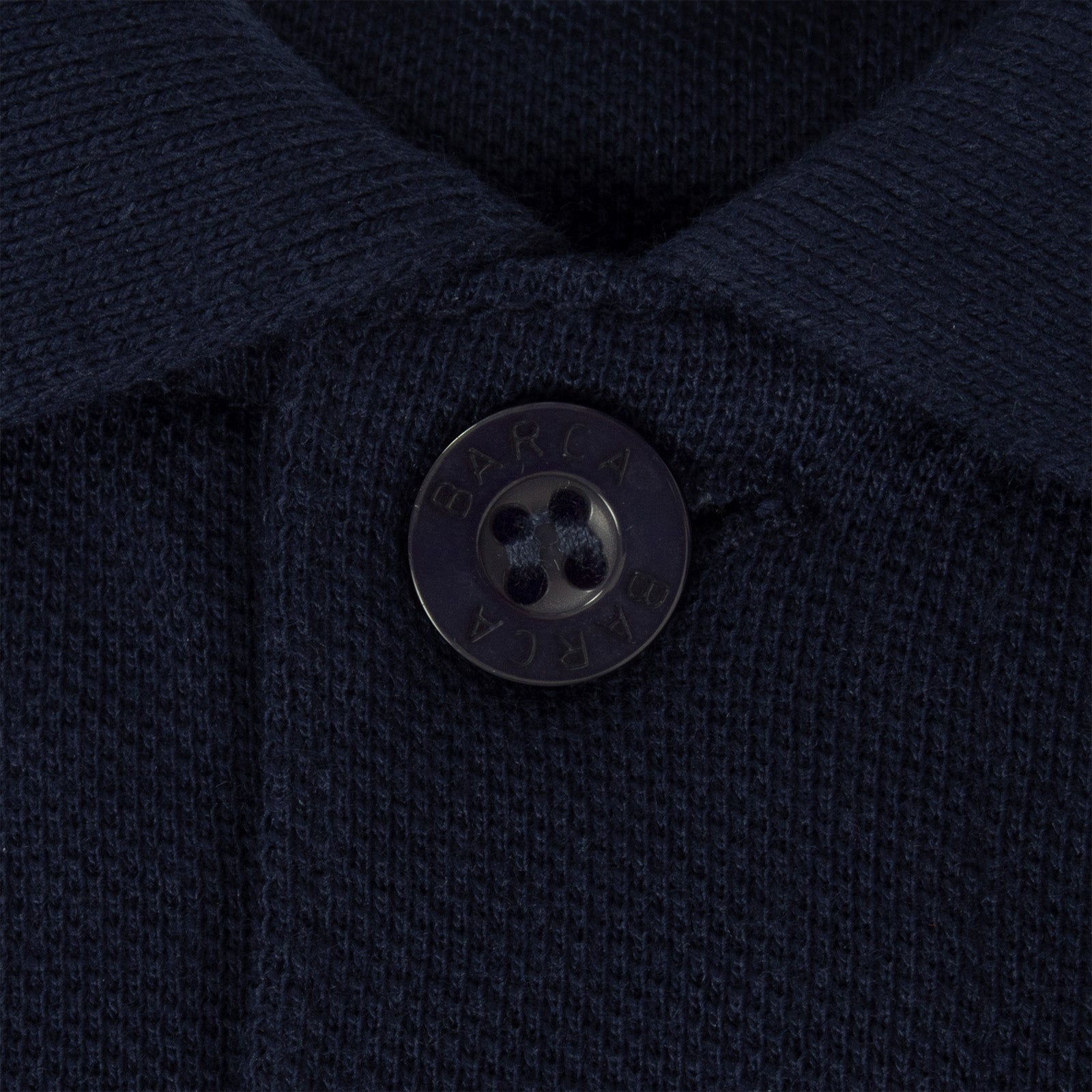FC Barcelona adults polo shirt in navy blue with FCB logo and 3D Barca text to chest