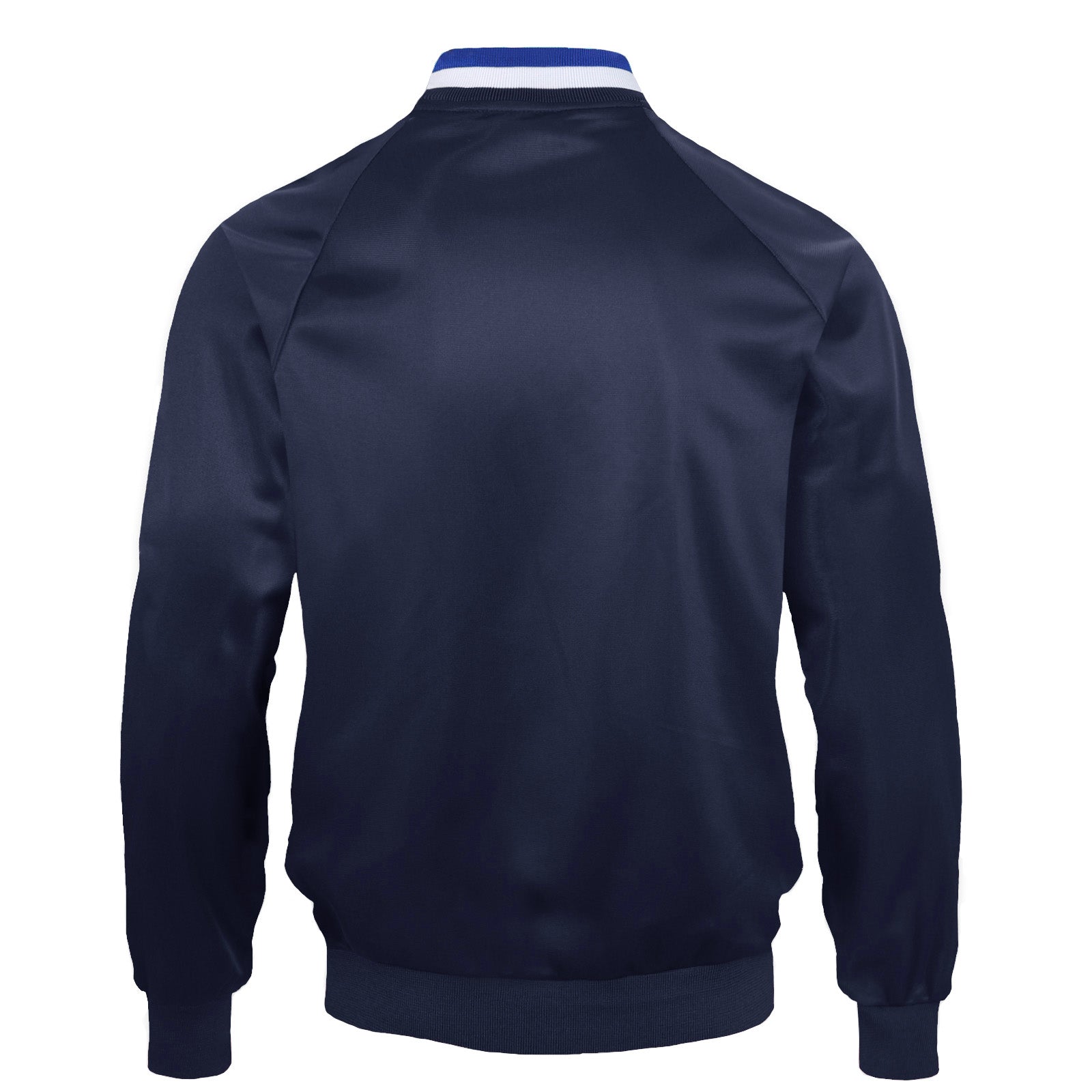 Chelsea adults track jacket in navy blue with retro crest on the chest.