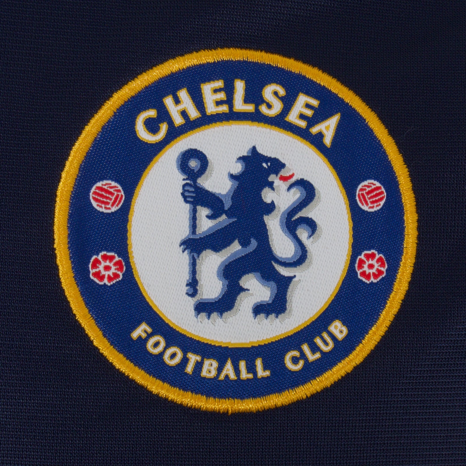 Chelsea adults track jacket in navy blue with retro crest on the chest.