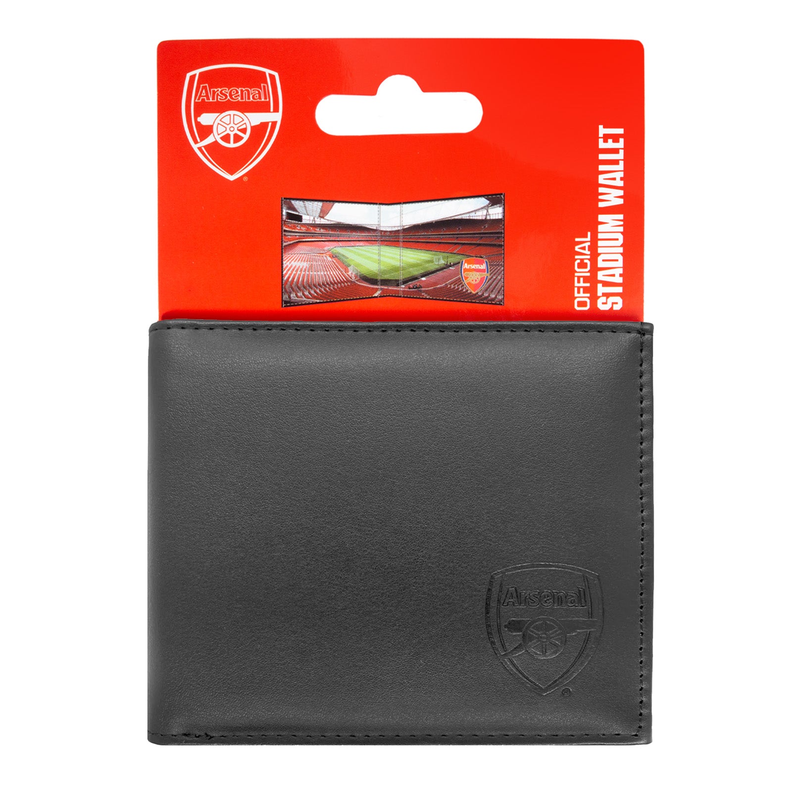 Arsenal faux leather wallet in black with embossed club crest