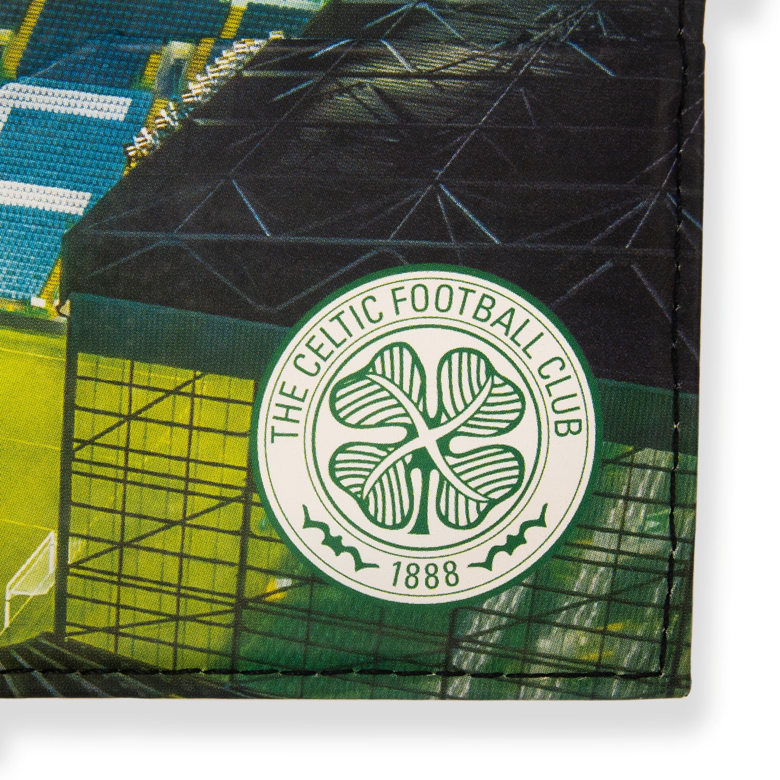 Celtic faux leather wallet in black with embossed club crest