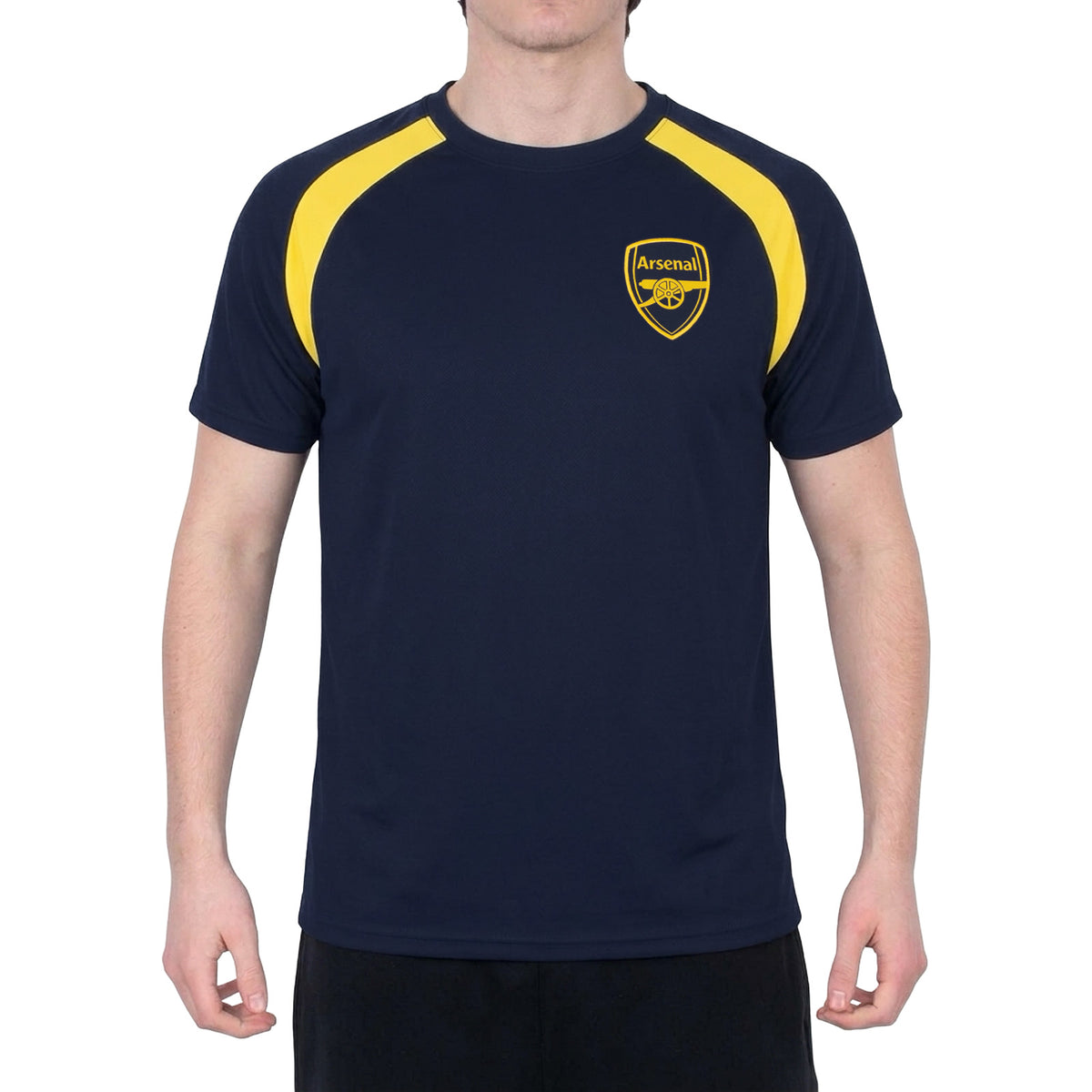 Arsenal adults T-shirt in black marl with club crest to chest