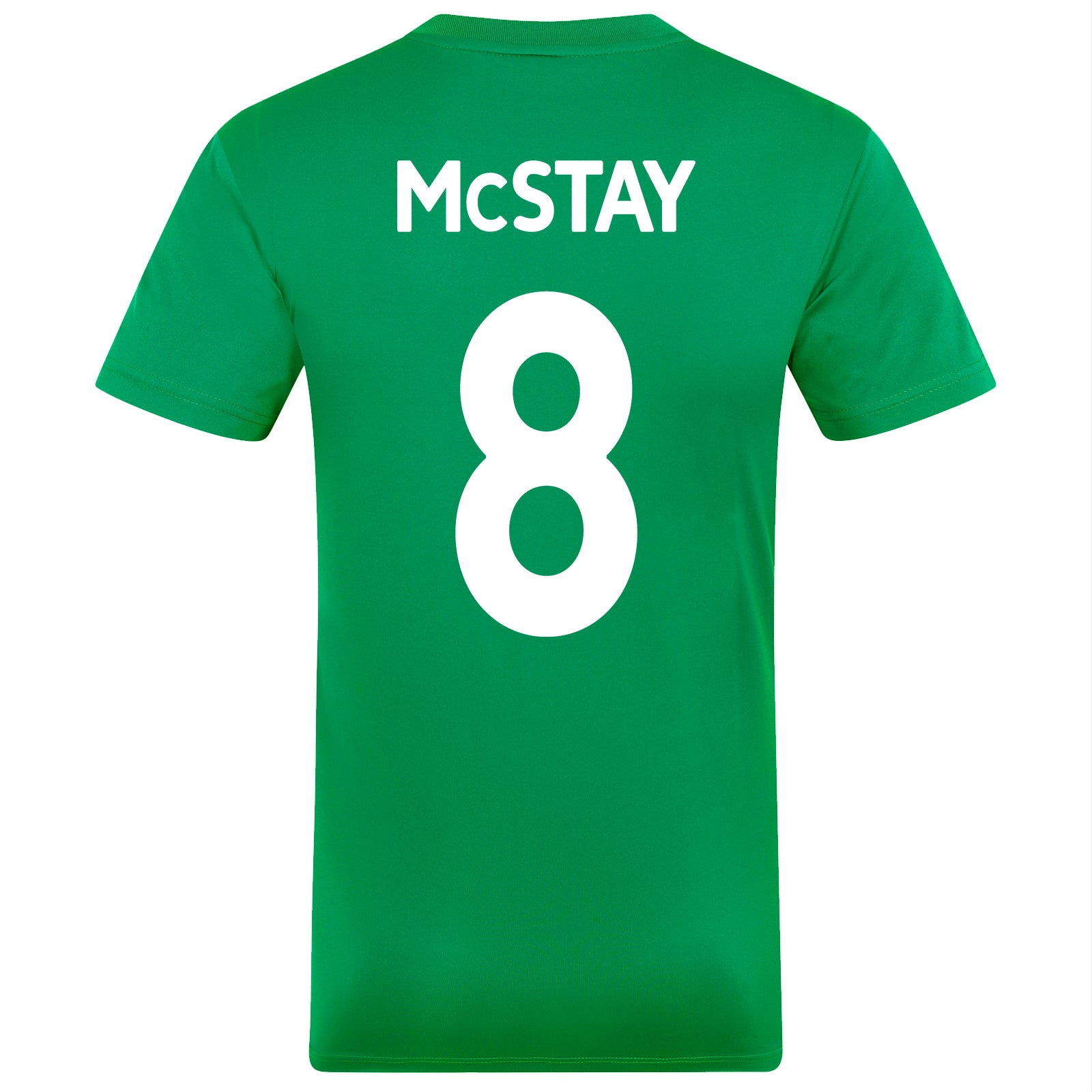 Celtic adults T-shirt in green & white stripe with club crest to chest