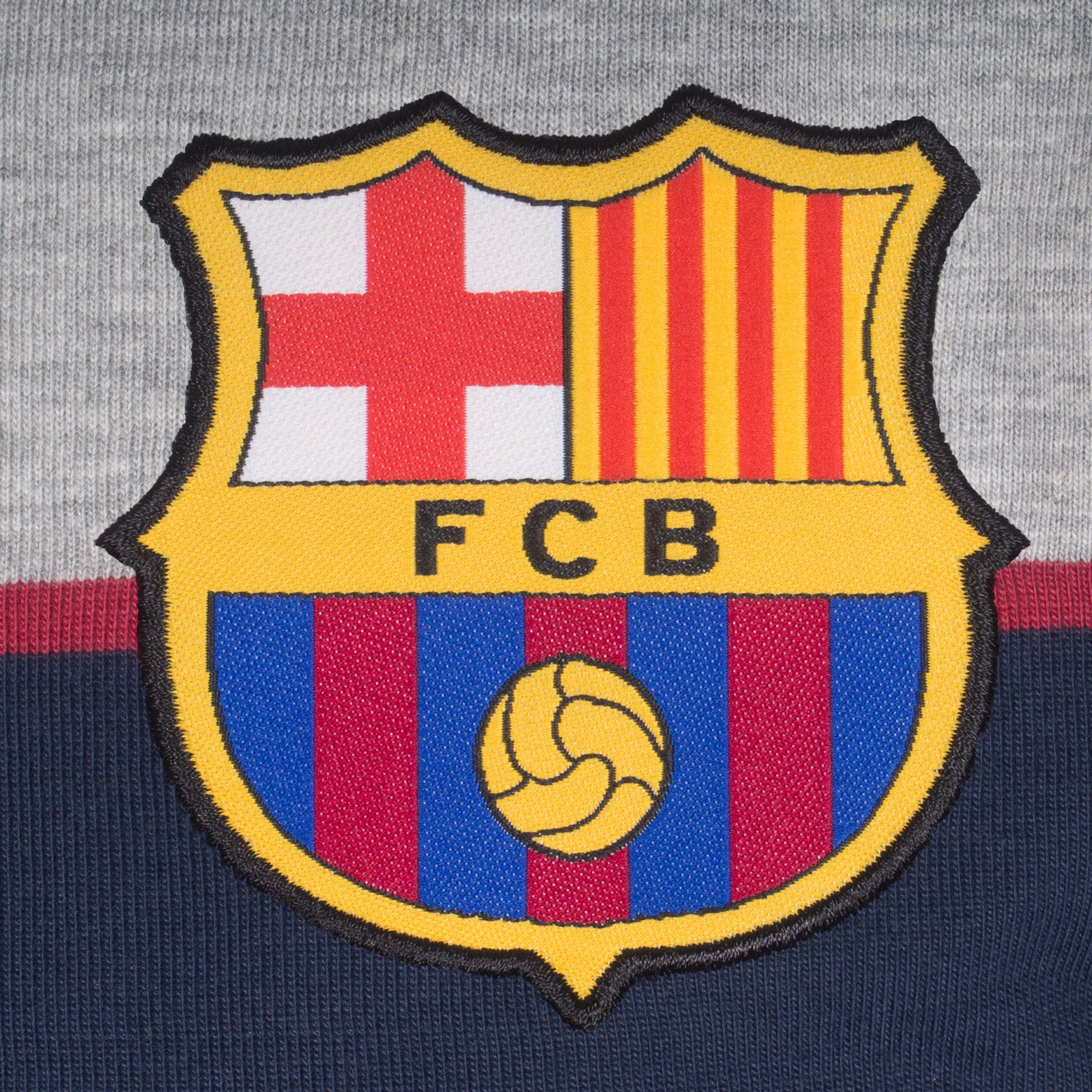 FC Barcelona adults striped polo shirt in blue & red with club crest to chest.