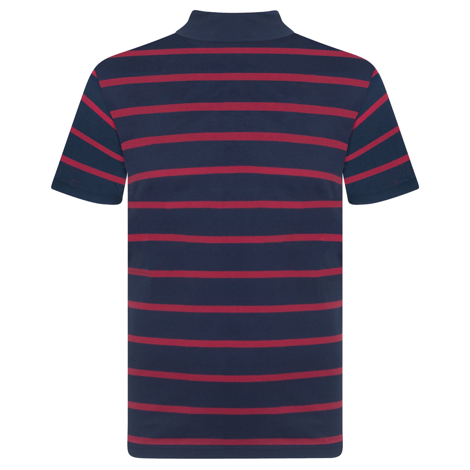 FC Barcelona adults striped polo shirt in navy blue with club crest to chest.