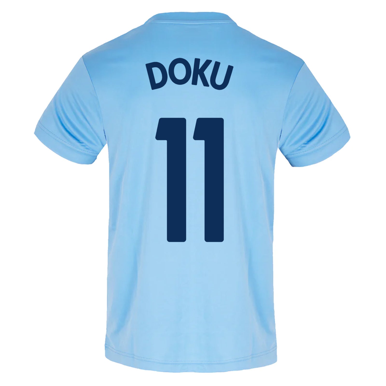Man City adults T-shirt in sky blue with club crest to chest.