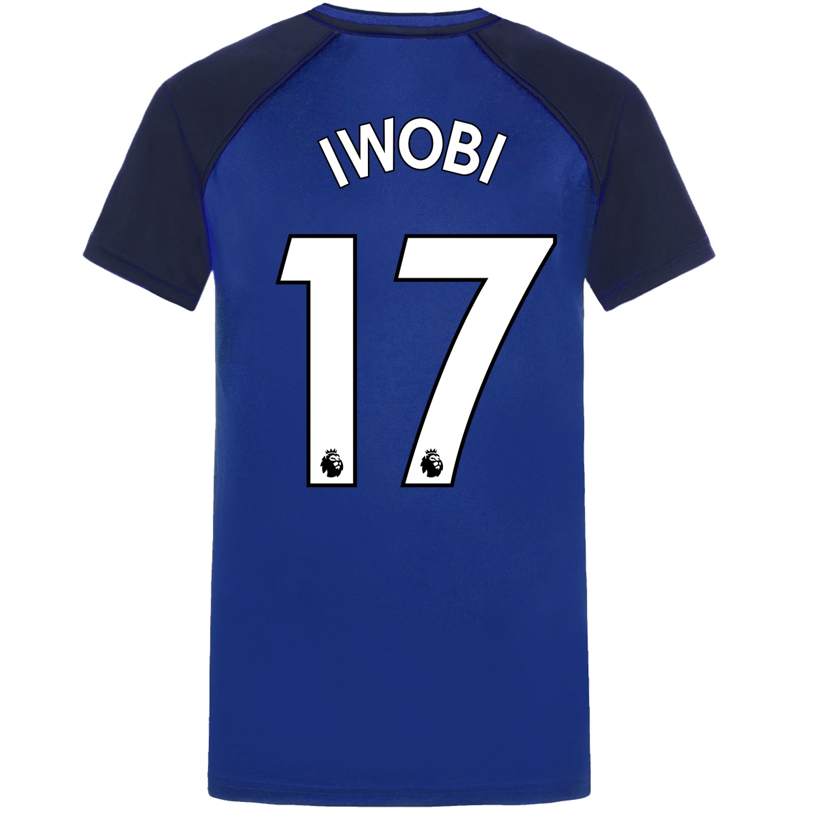 Everton adults V neck T-shirt in royal blue with club crest to chest