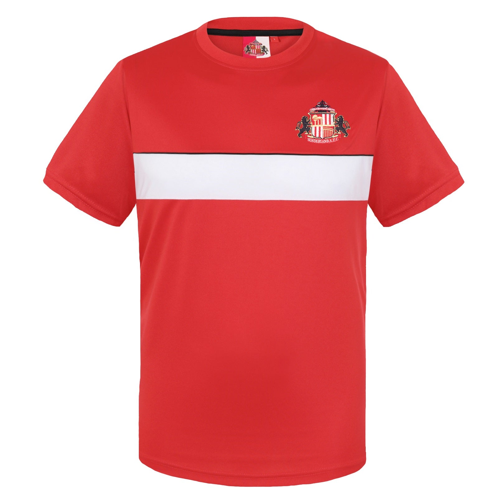 Sunderland AFC kids T-shirt in black with club crest & large text print to front.