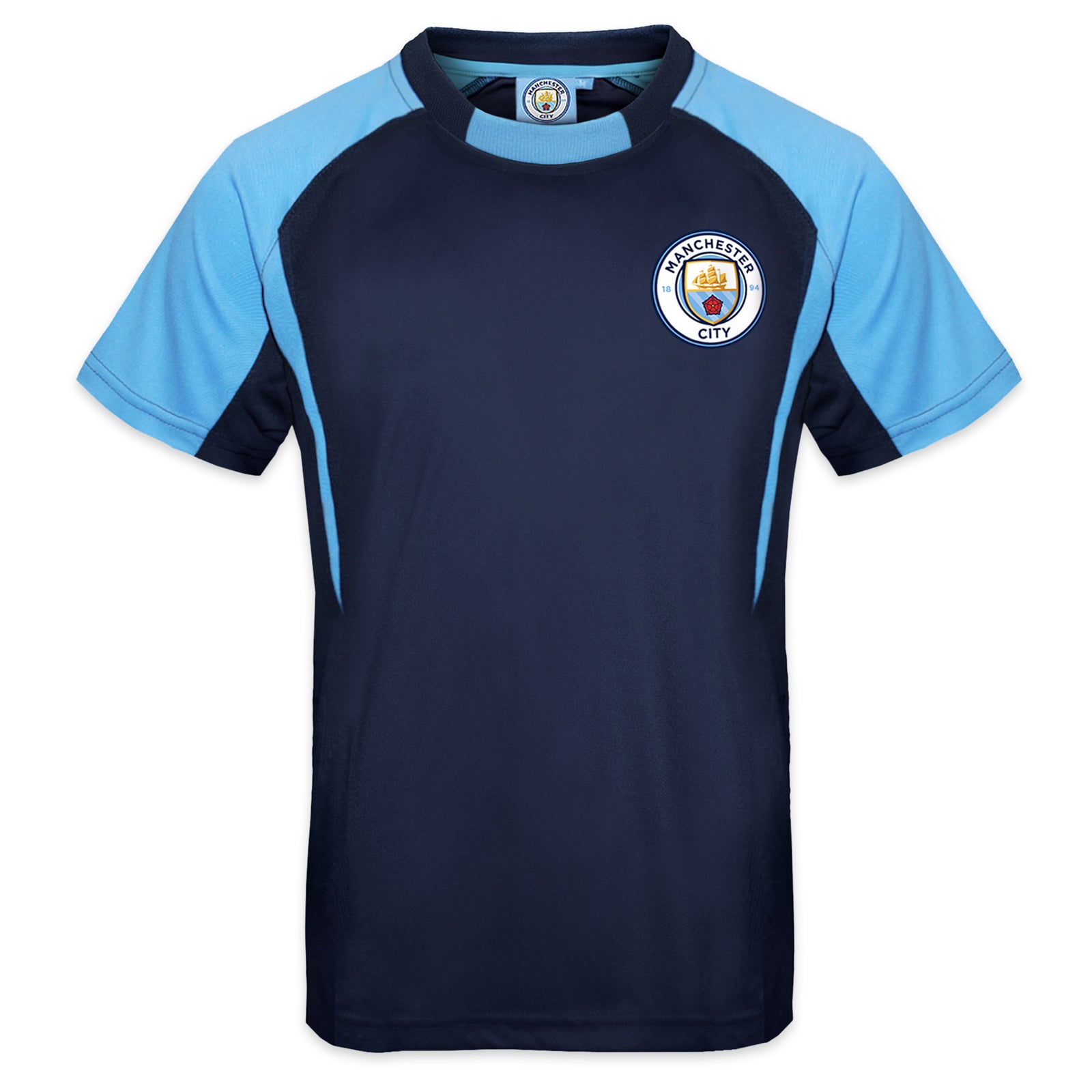 Man City kids T-shirt in navy blue with club crest to chest