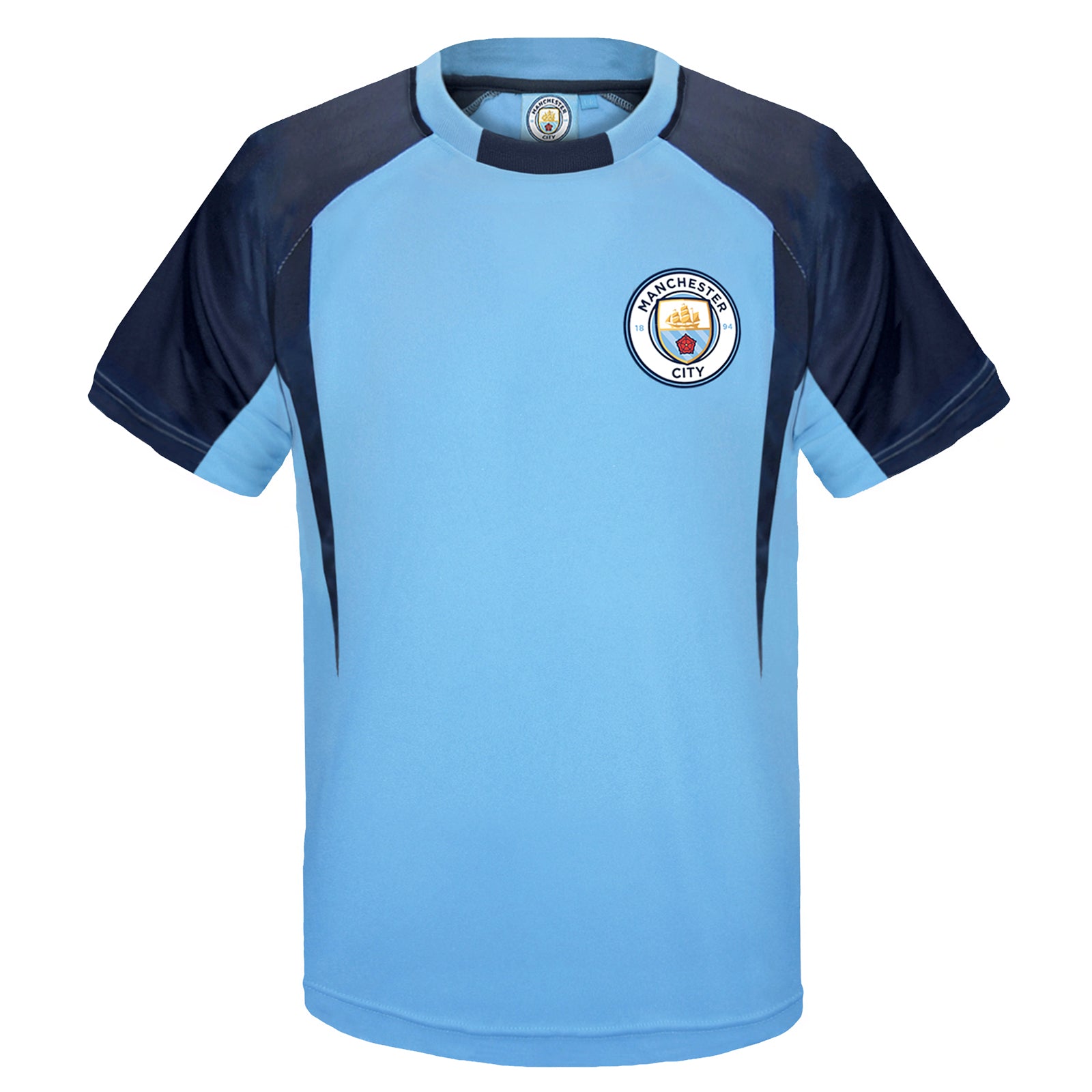 Man City kids T-shirt in sky blue with club crest to chest