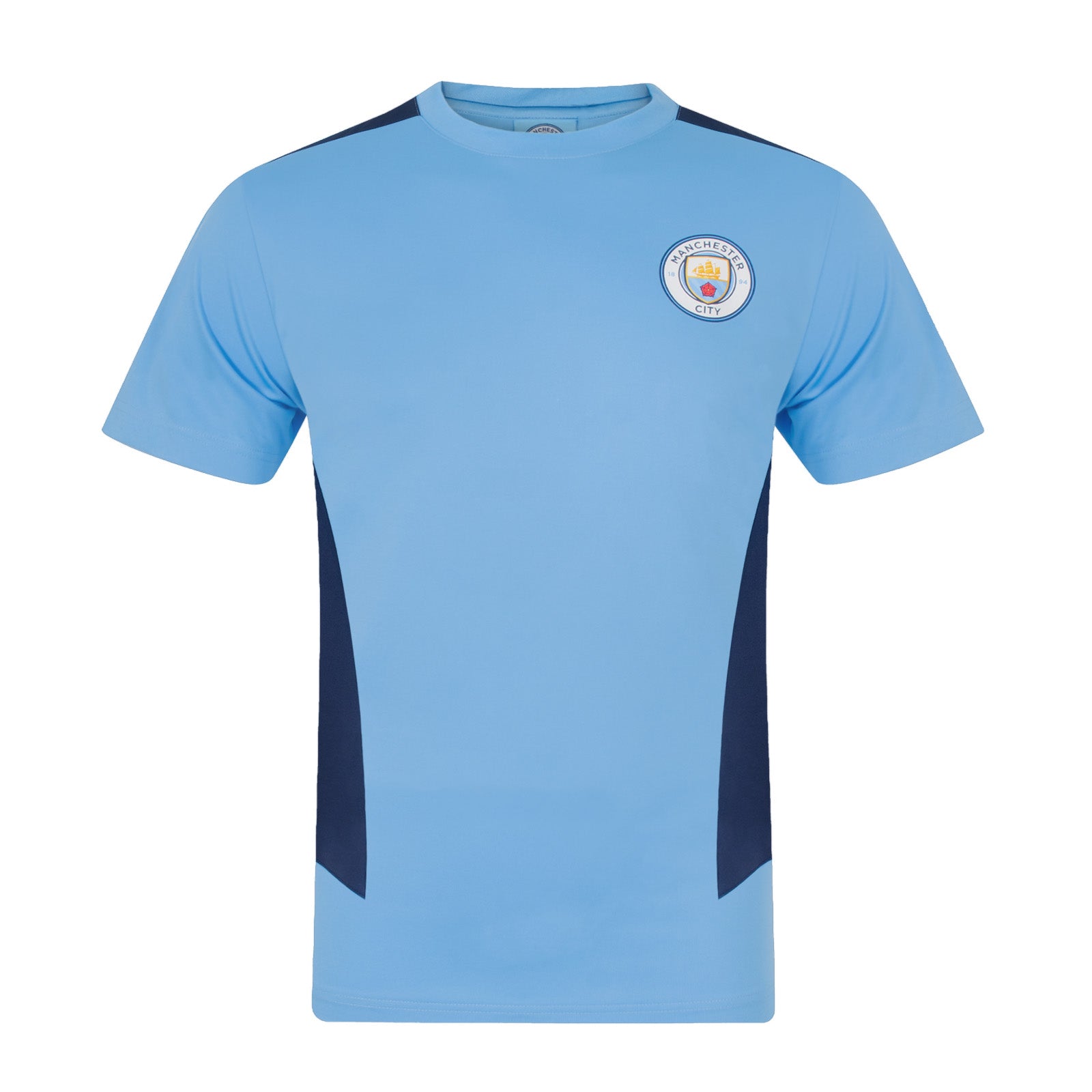 Man City kids T-shirt in sky blue with club crest to chest