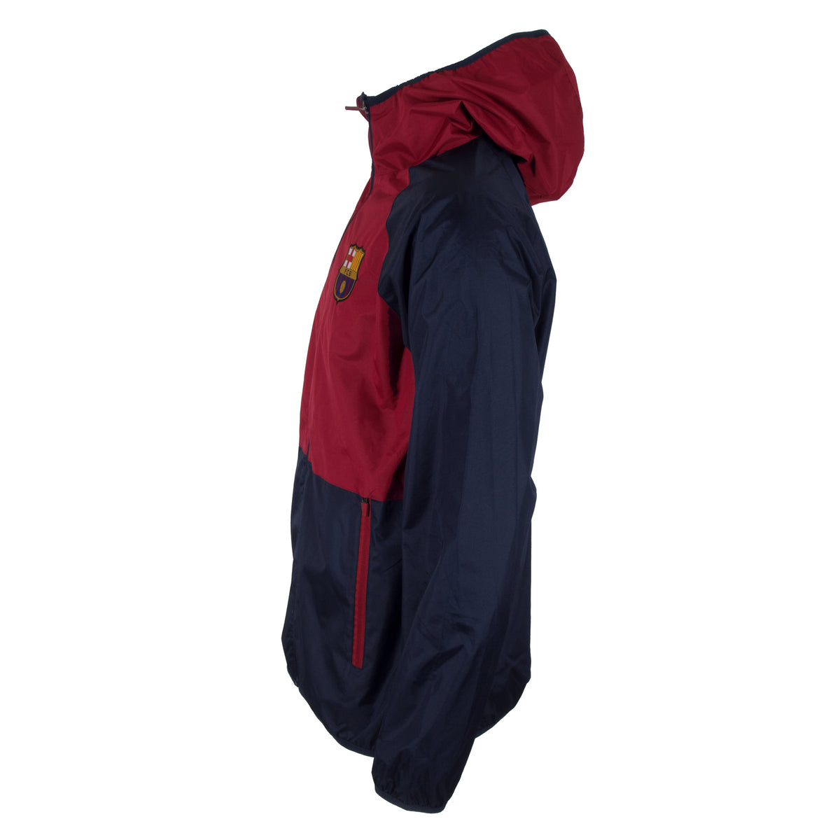FC Barcelona adults shower jacket in navy & red with a FCB club crest to chest.
