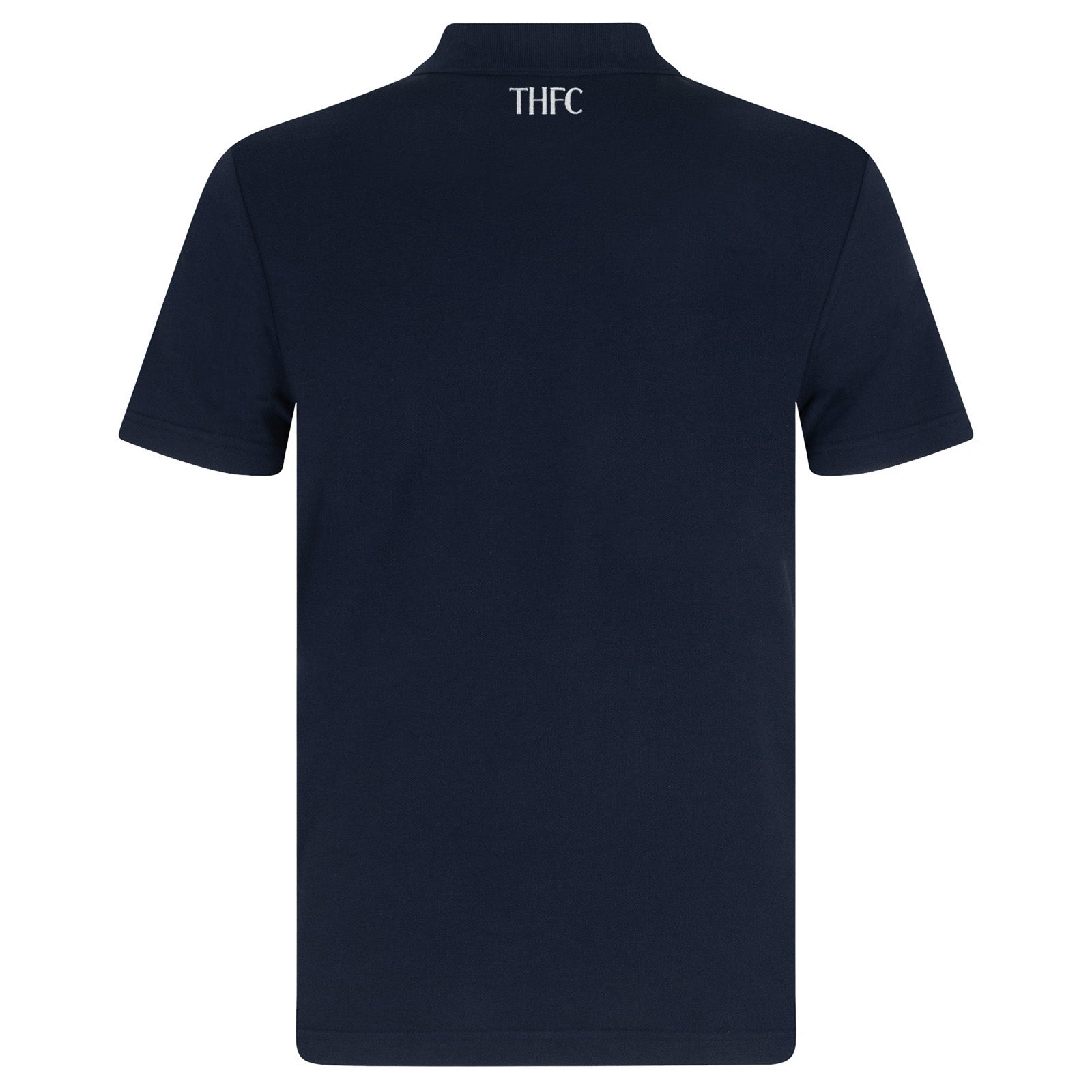Spurs adults polo shirt in navy blue with Spurs badge and text to chest.