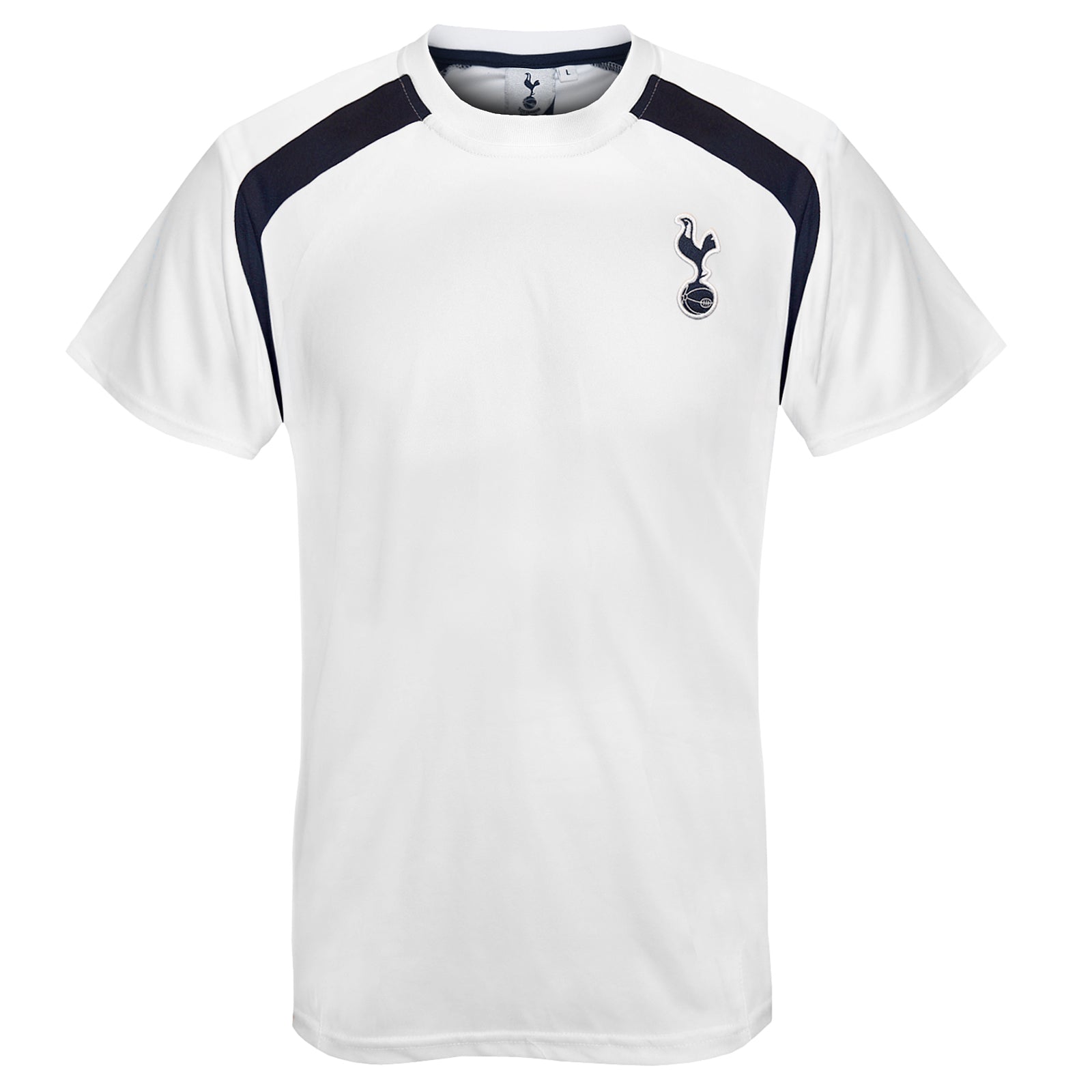 Spurs adults poly T-shirt in white with club crest to chest