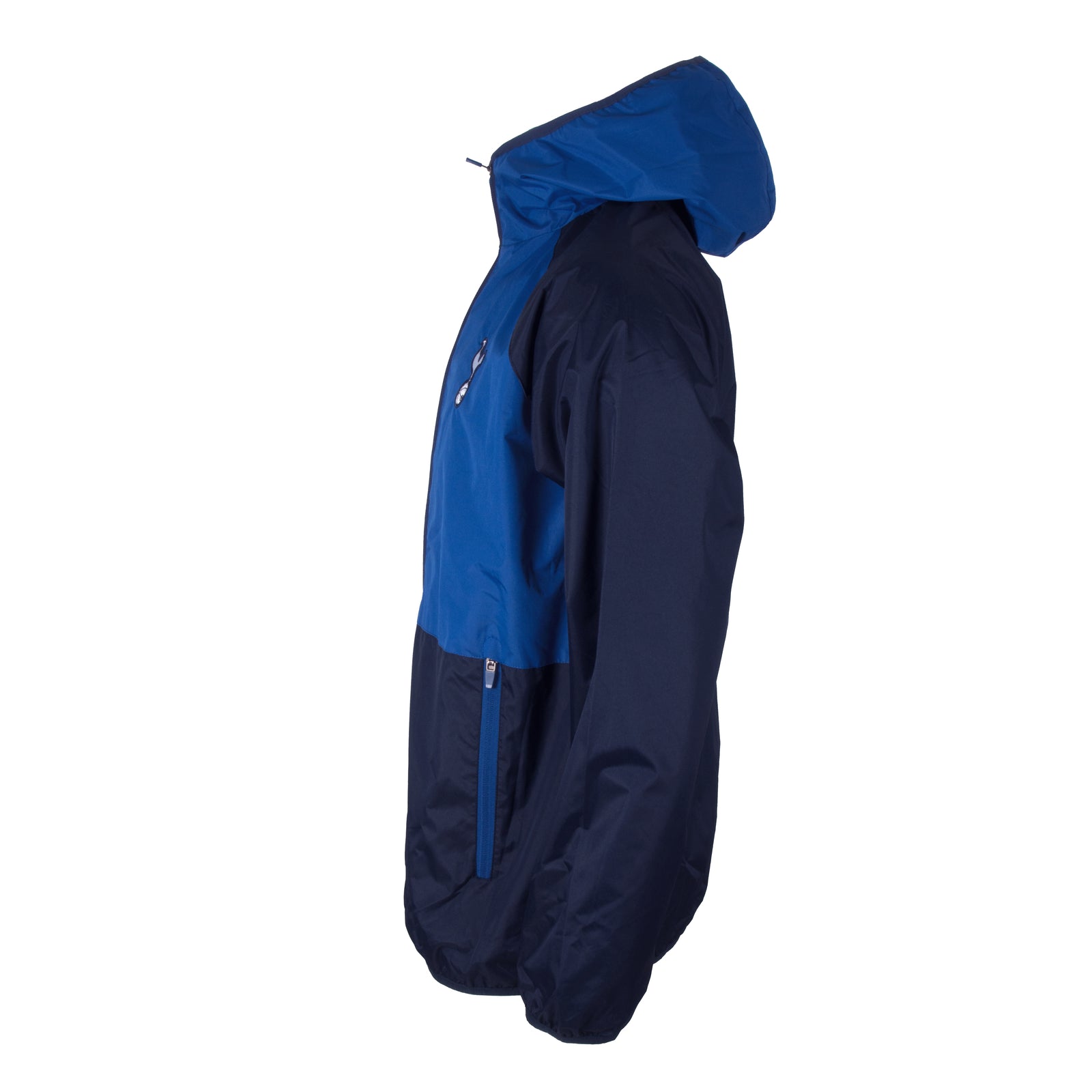 Spurs adults shower jacket in royal blue with club crest to the chest.