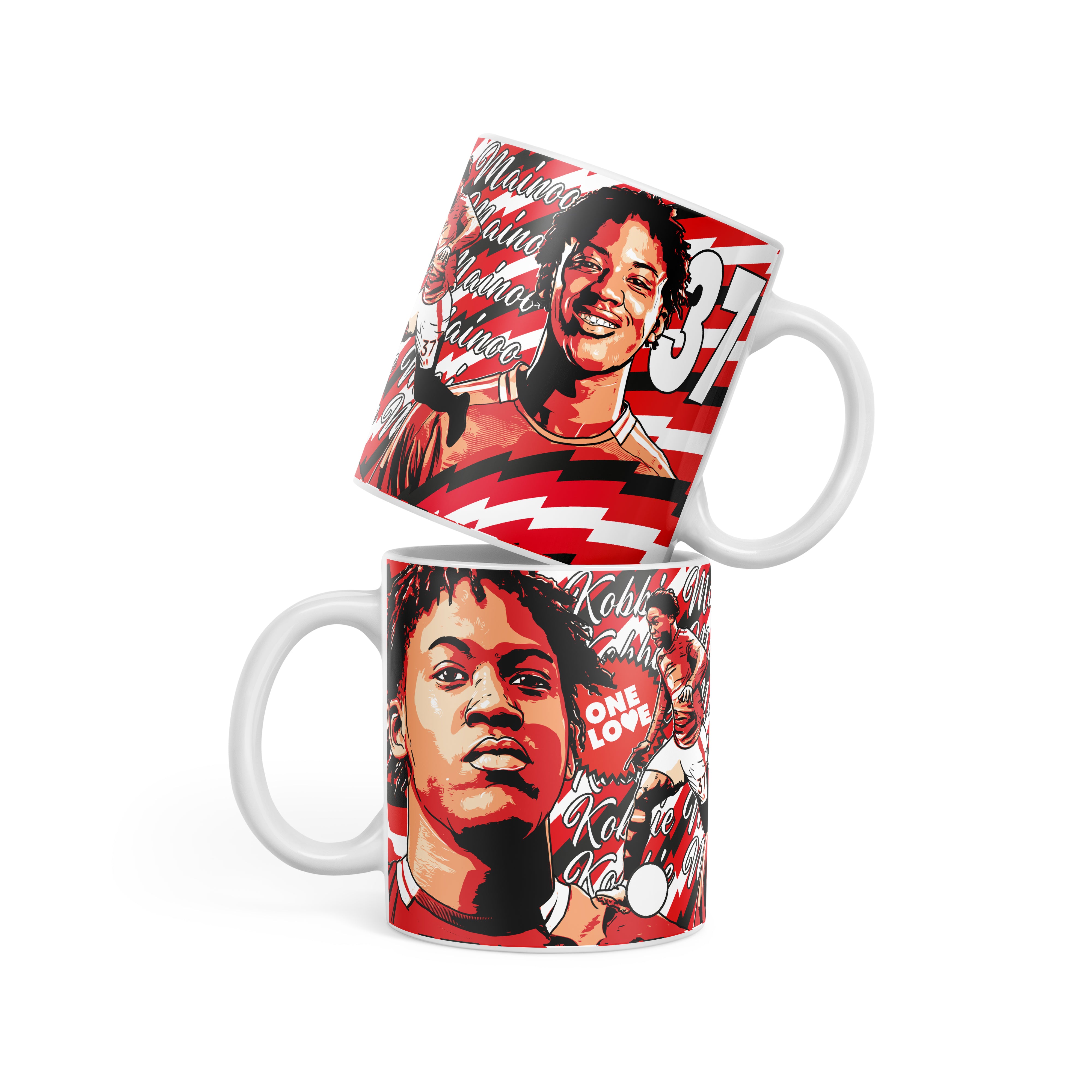 Man United mug - legends Mainoo in red
