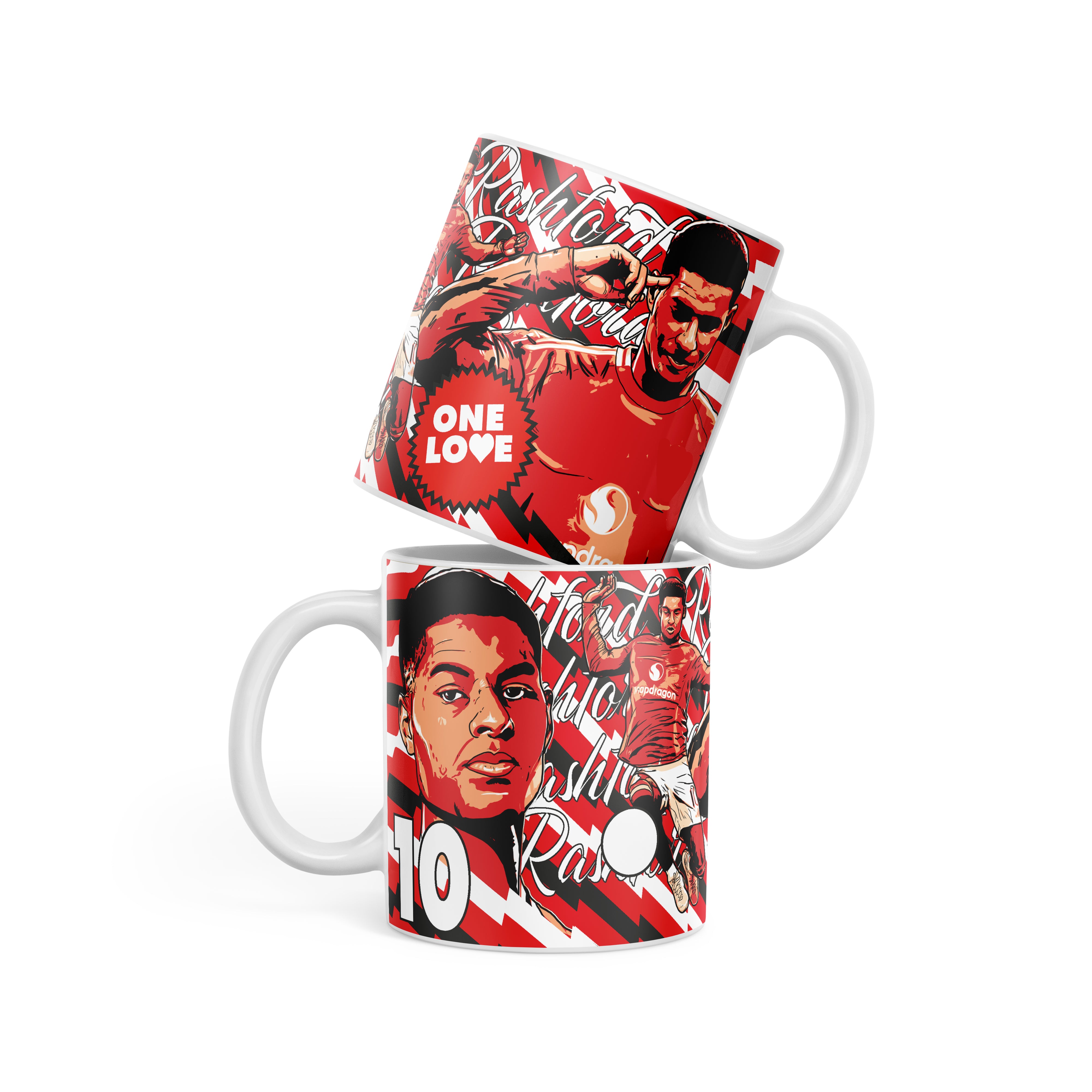 Man United mug - legends Rashford in red