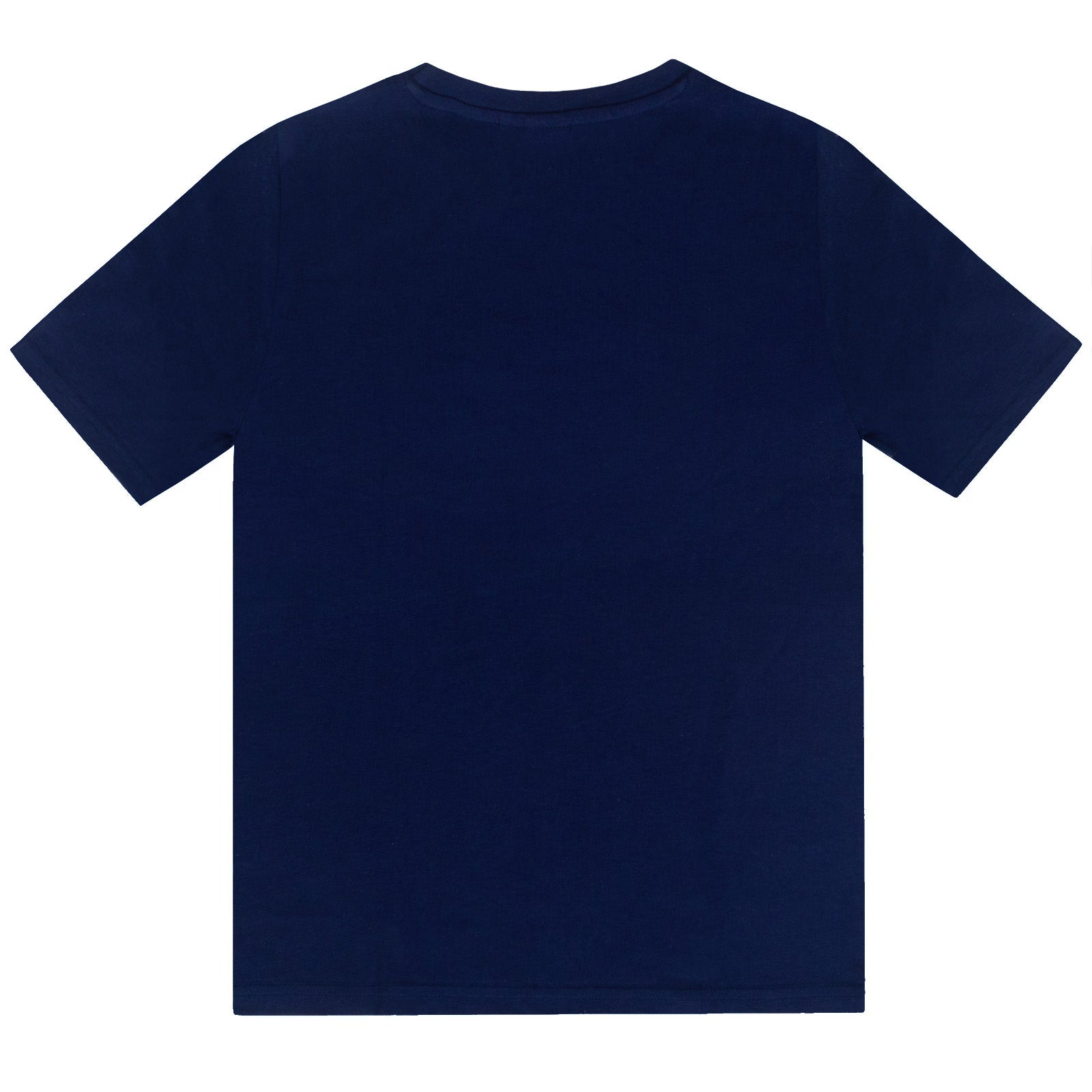 Arsenal kids pyjamas. Short sleeve top in navy blue with large graphic Arsenal club crest and pyjama shorts in navy with club crest and text to the left leg