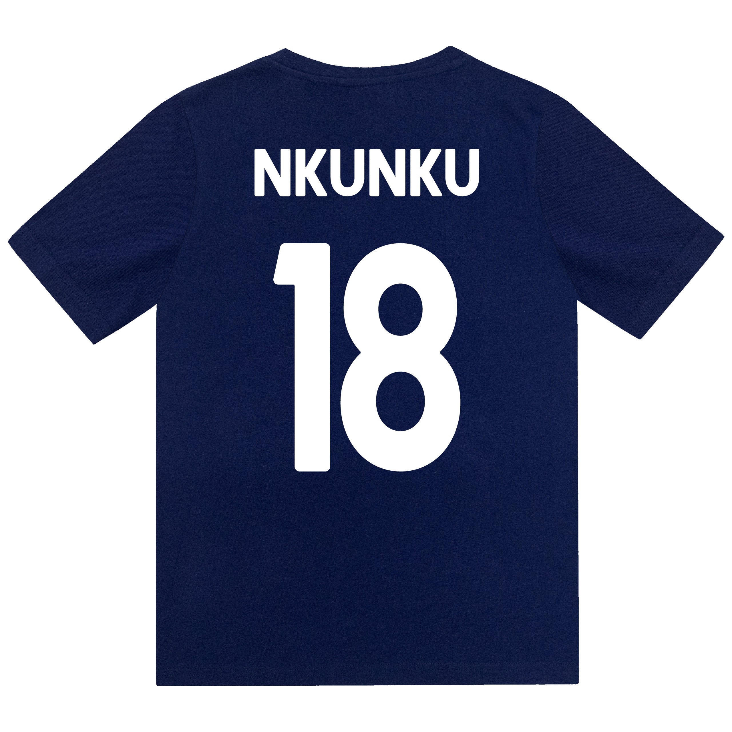 Chelsea kids pyjamas in blue. Short sleeve top with Chelsea branded graphic and shorts with CFC logo to the left leg