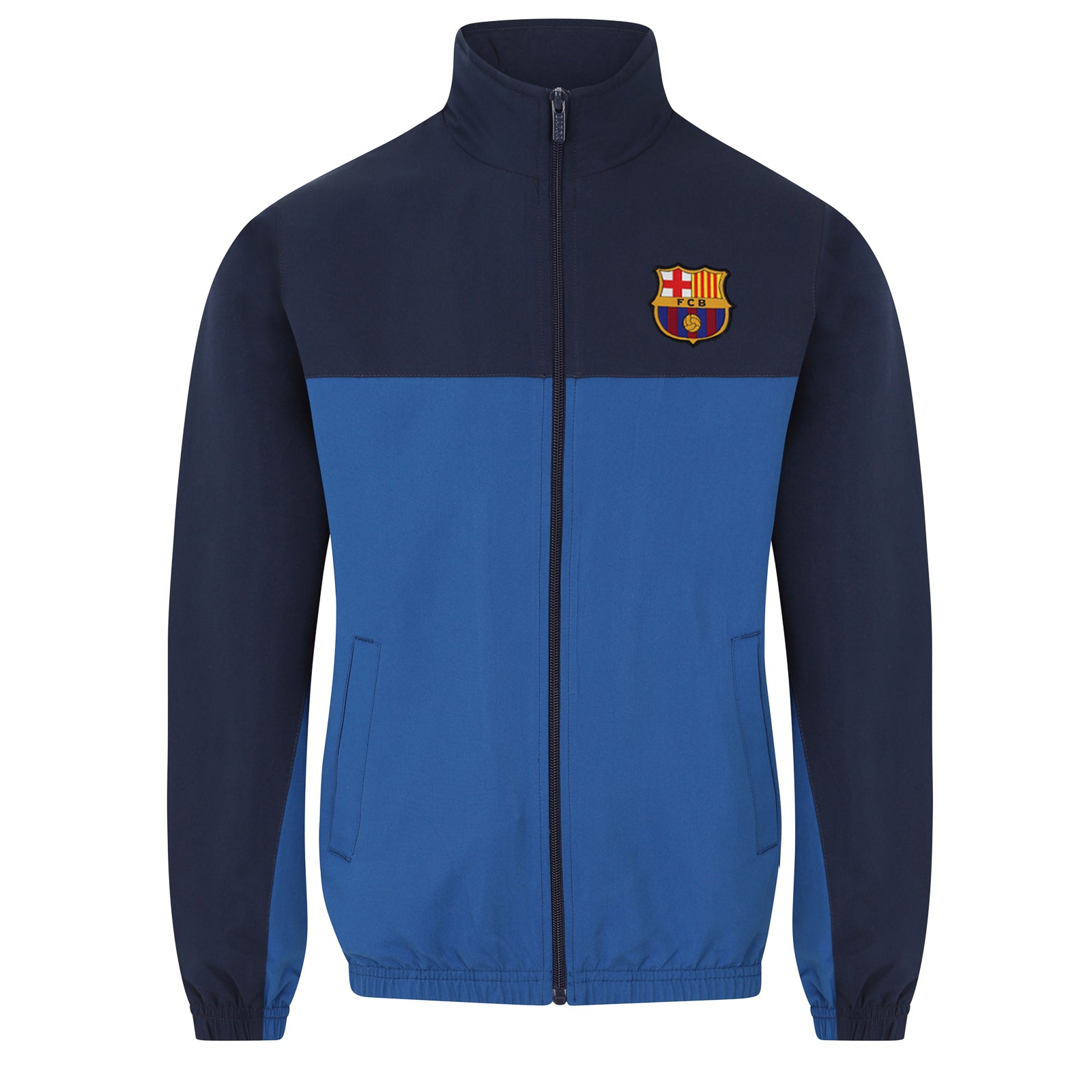 FC Barcelona kids tracksuit in reflex blue with club crest to chest and left thigh
