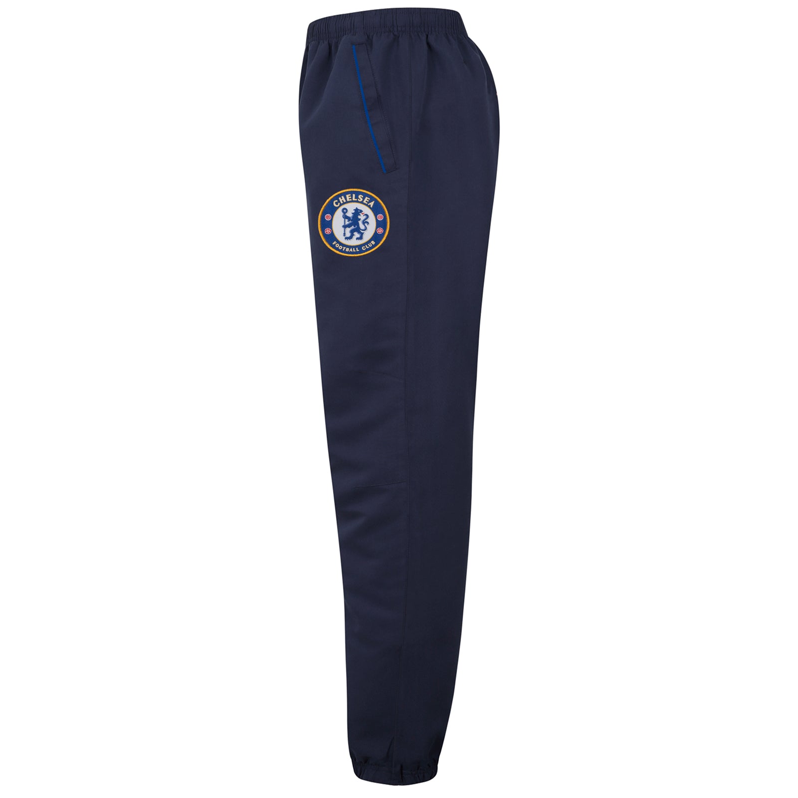 Chelsea adults tracksuit in navy blue with club crest to chest and left thigh