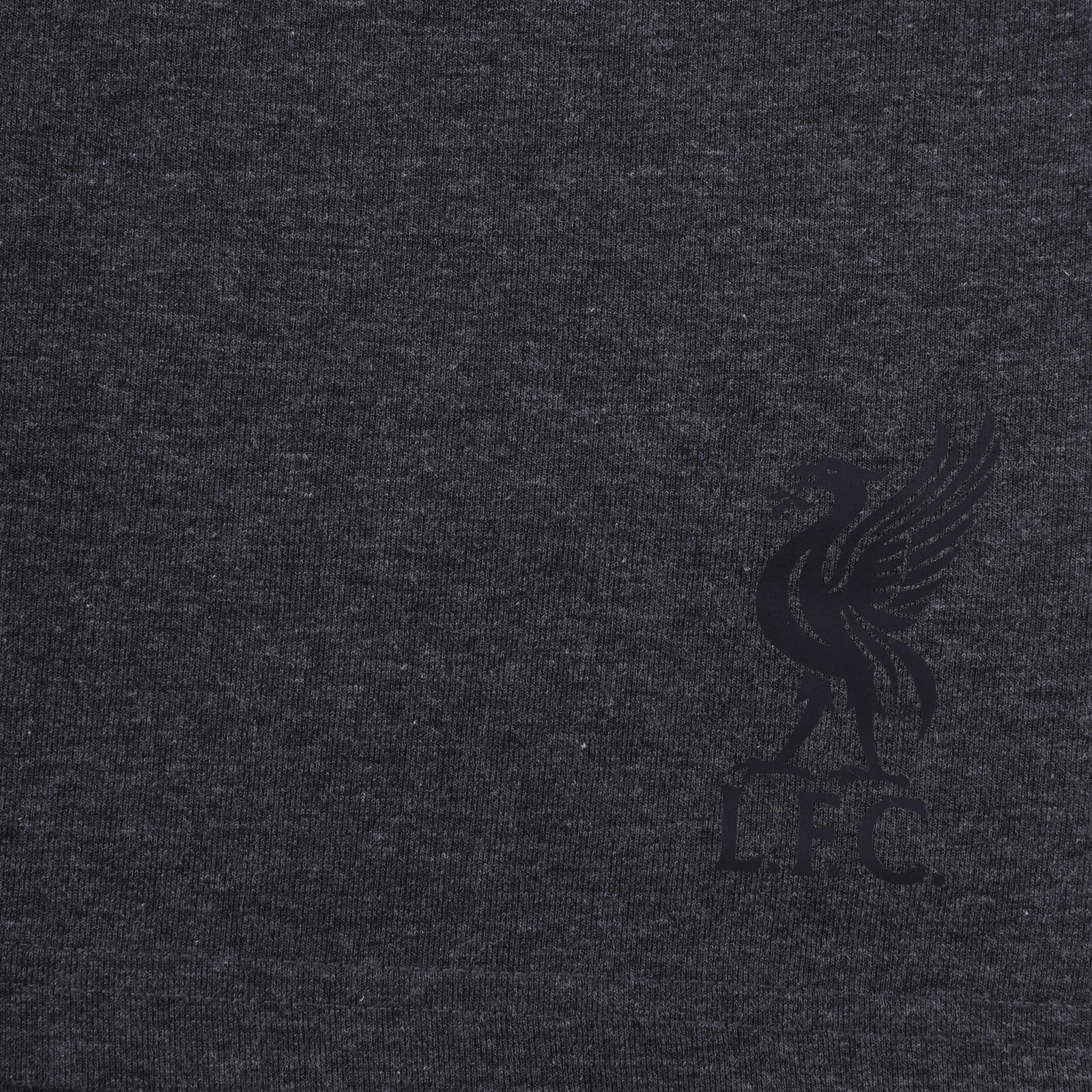 Liverpool adults pyjamas in grey. Short sleeve top with graphic and shorts with logo to the left leg.