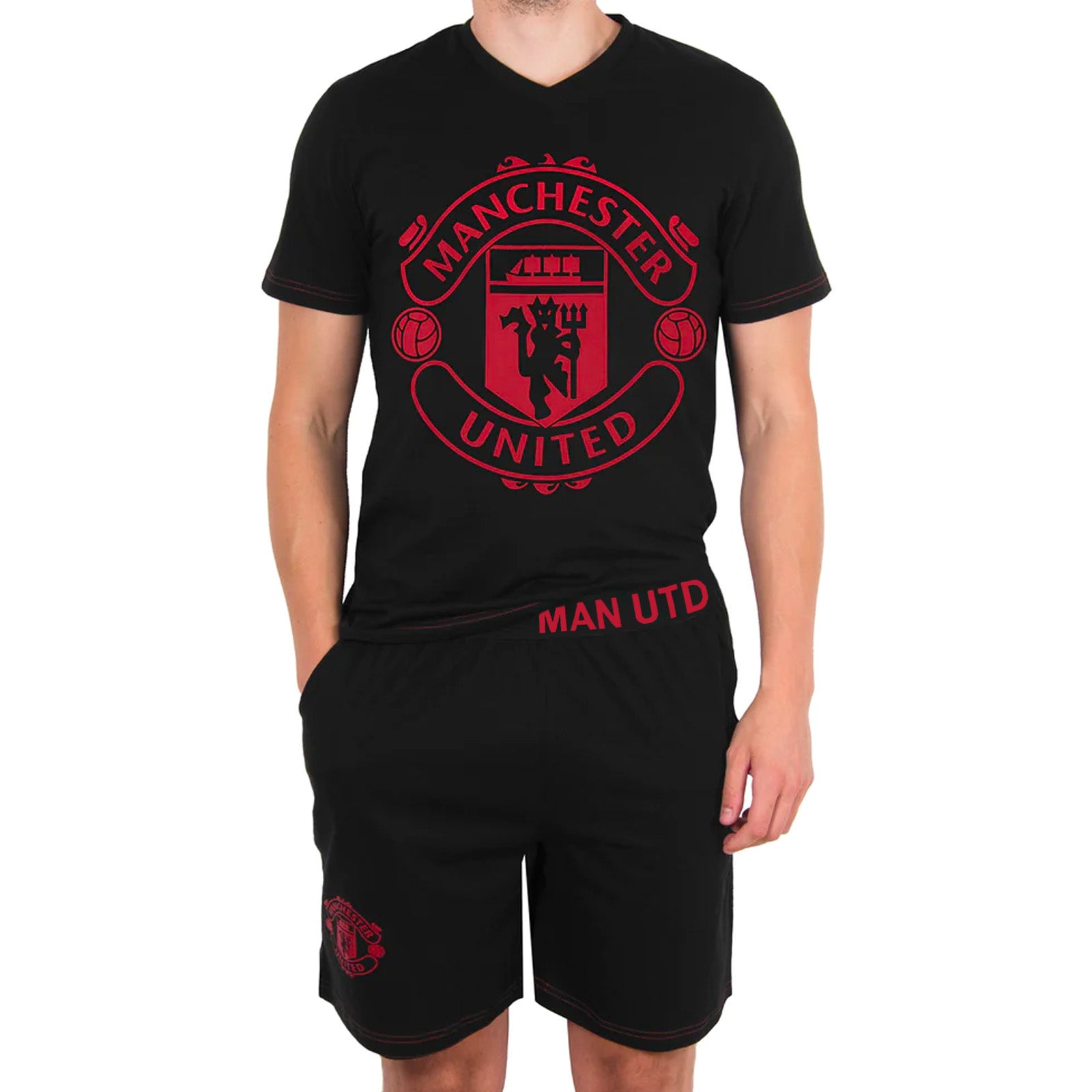 Manchester United short pyjamas for adults in black