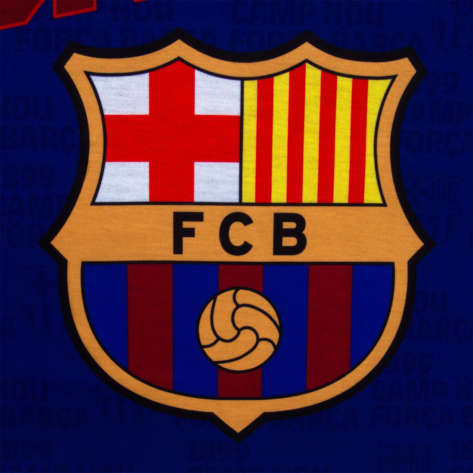 FC Barcelona kids short pyjamas in reflex blue. Short sleeve top with graphic club crest and shorts with crest to the leg