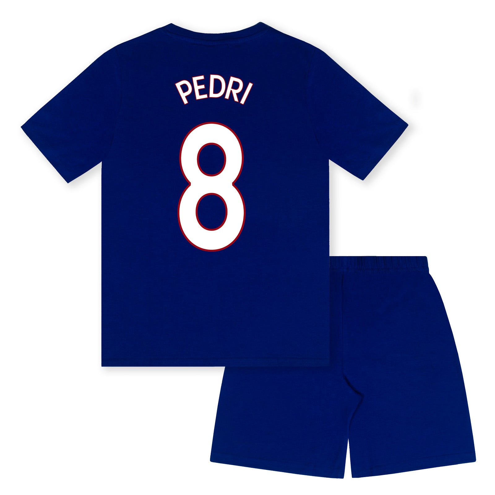 FC Barcelona kids short pyjamas in reflex blue. Short sleeve top with graphic club crest and shorts with crest to the leg