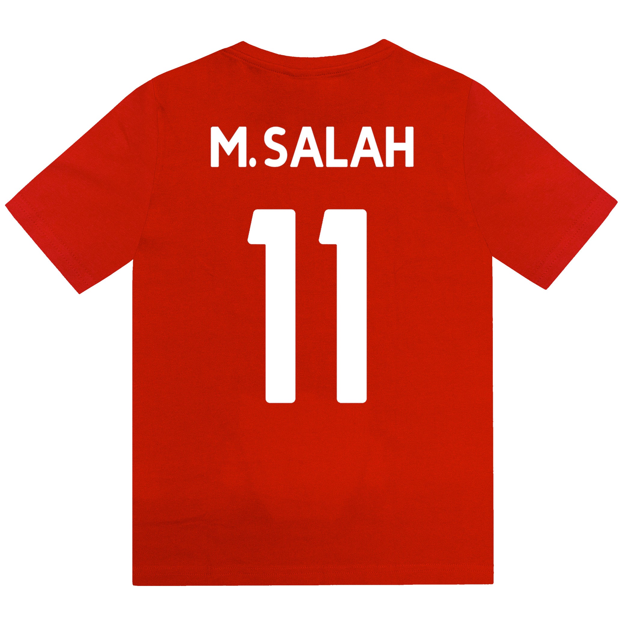 Liverpool kids pyjamas in red. Short sleeve top with graphic and shorts with logo to the left leg