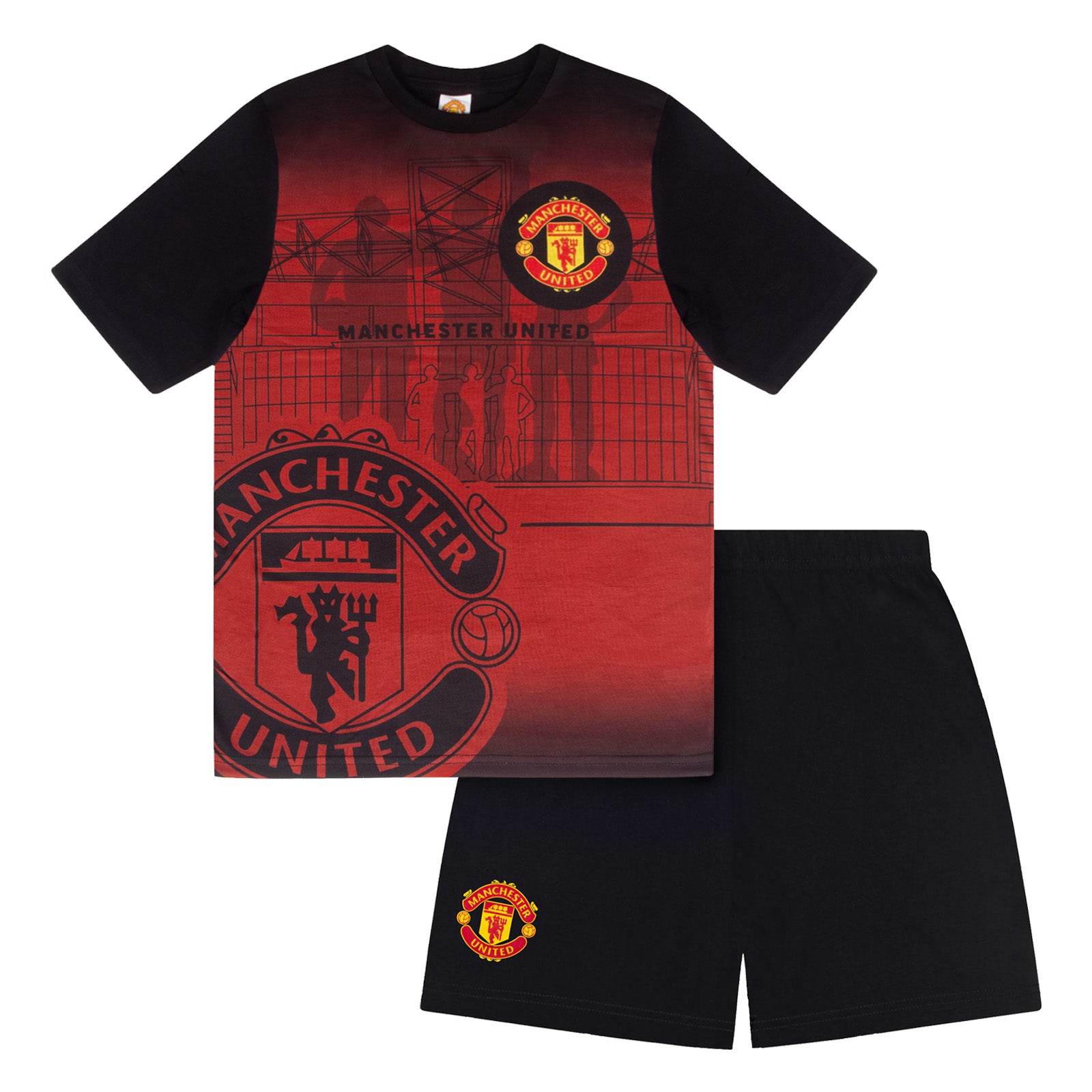 Manchester United short pyjamas for kids in red