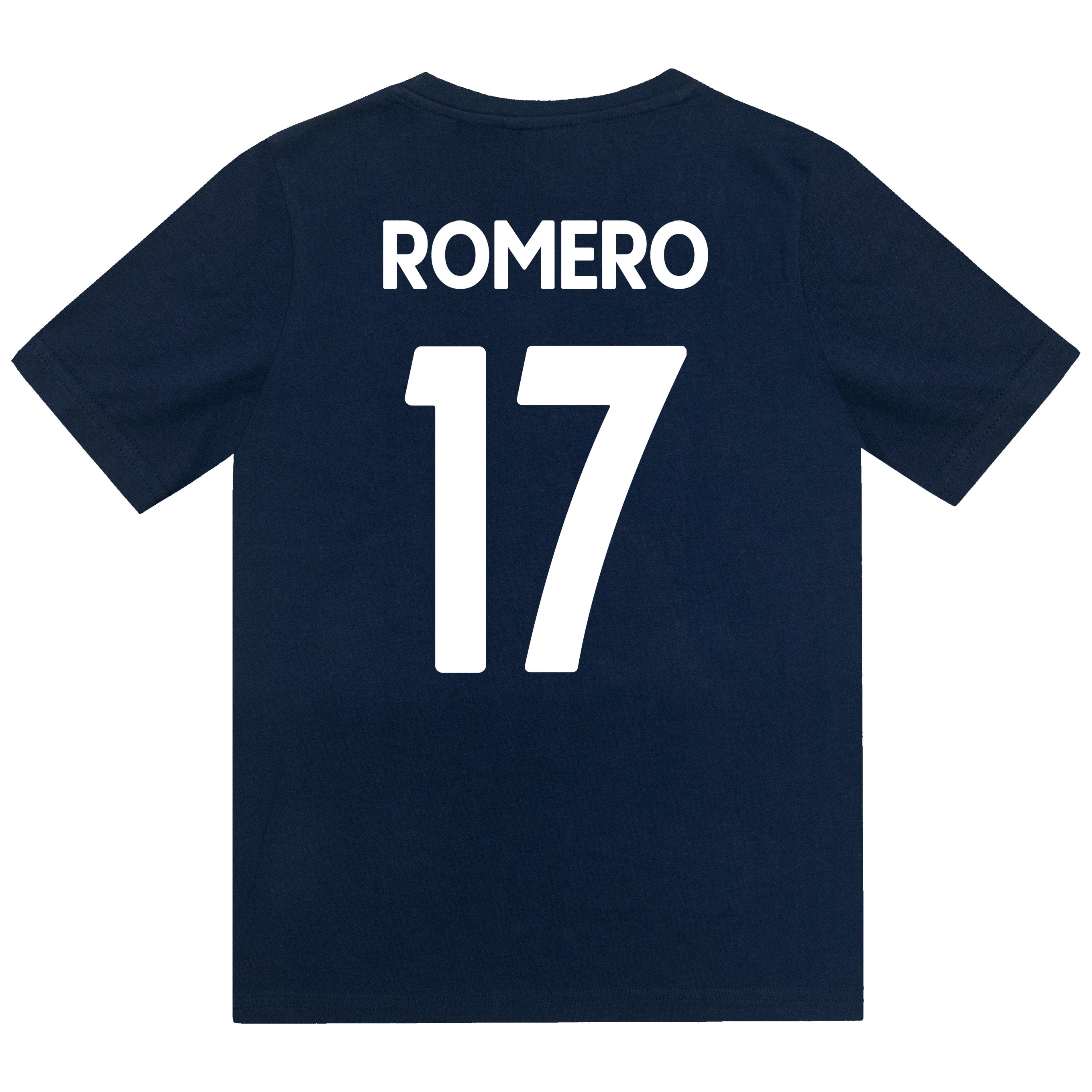 Spurs kids short pyjamas in navy blue. Short sleeve top with graphic and shorts with crest to the left leg