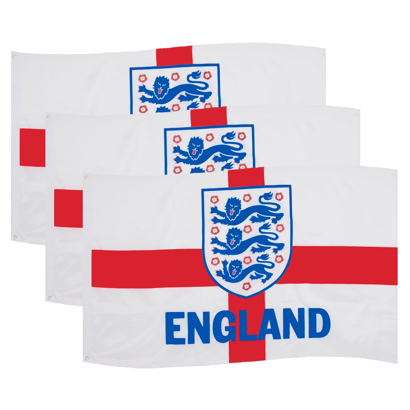 England football 5ft x 3ft flag with large England crest & text print.