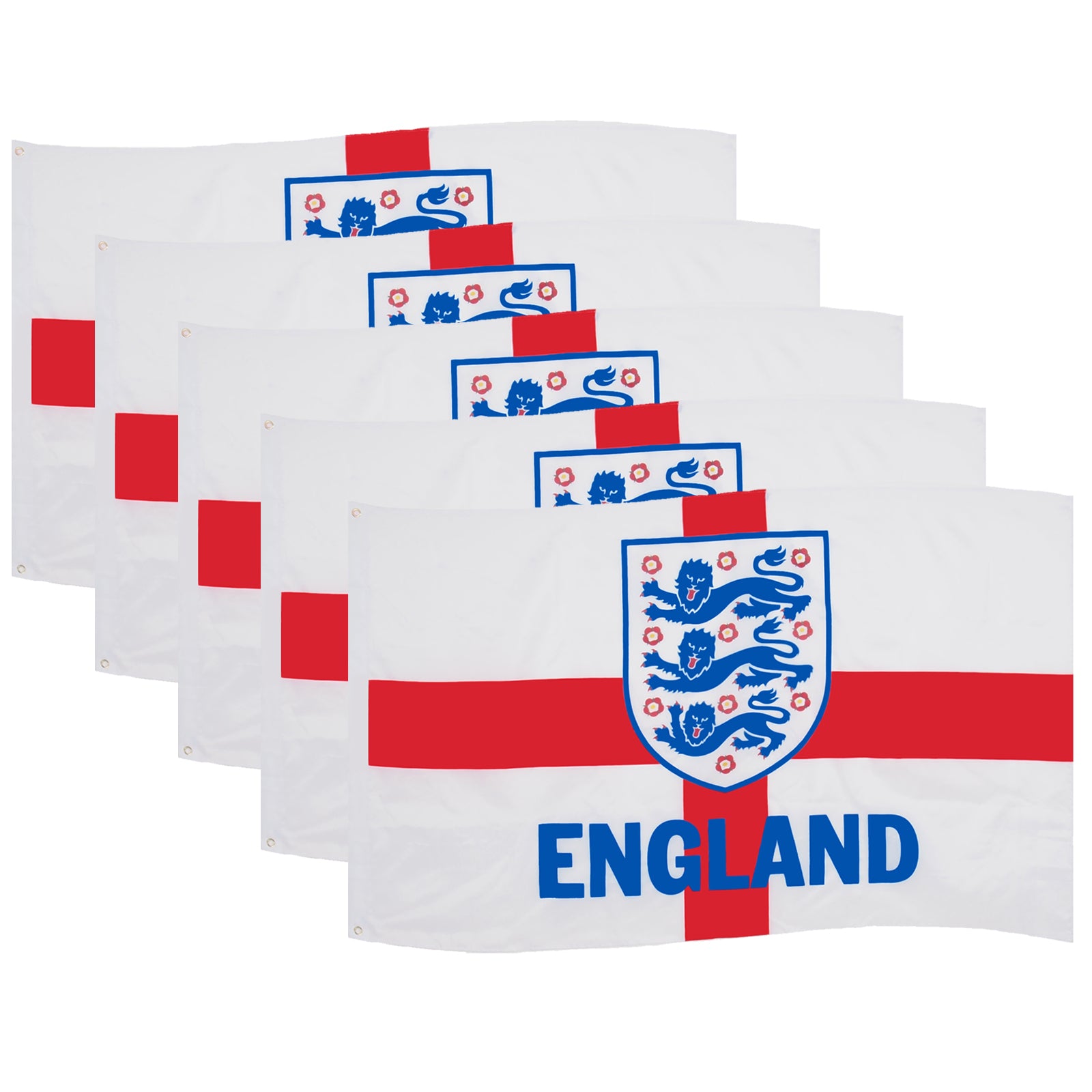 England football 5ft x 3ft flag with large England crest & text print.