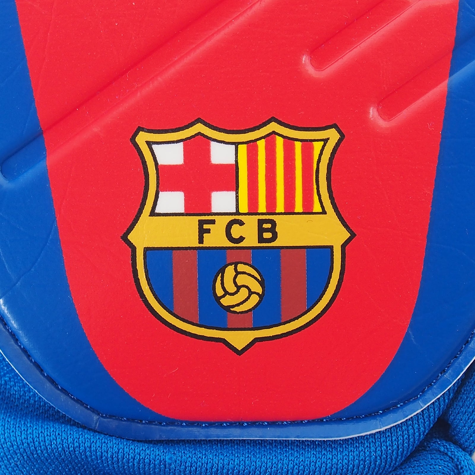 FC Barcalona blue goalkeeper gloves with FCB crest & text print to each glove