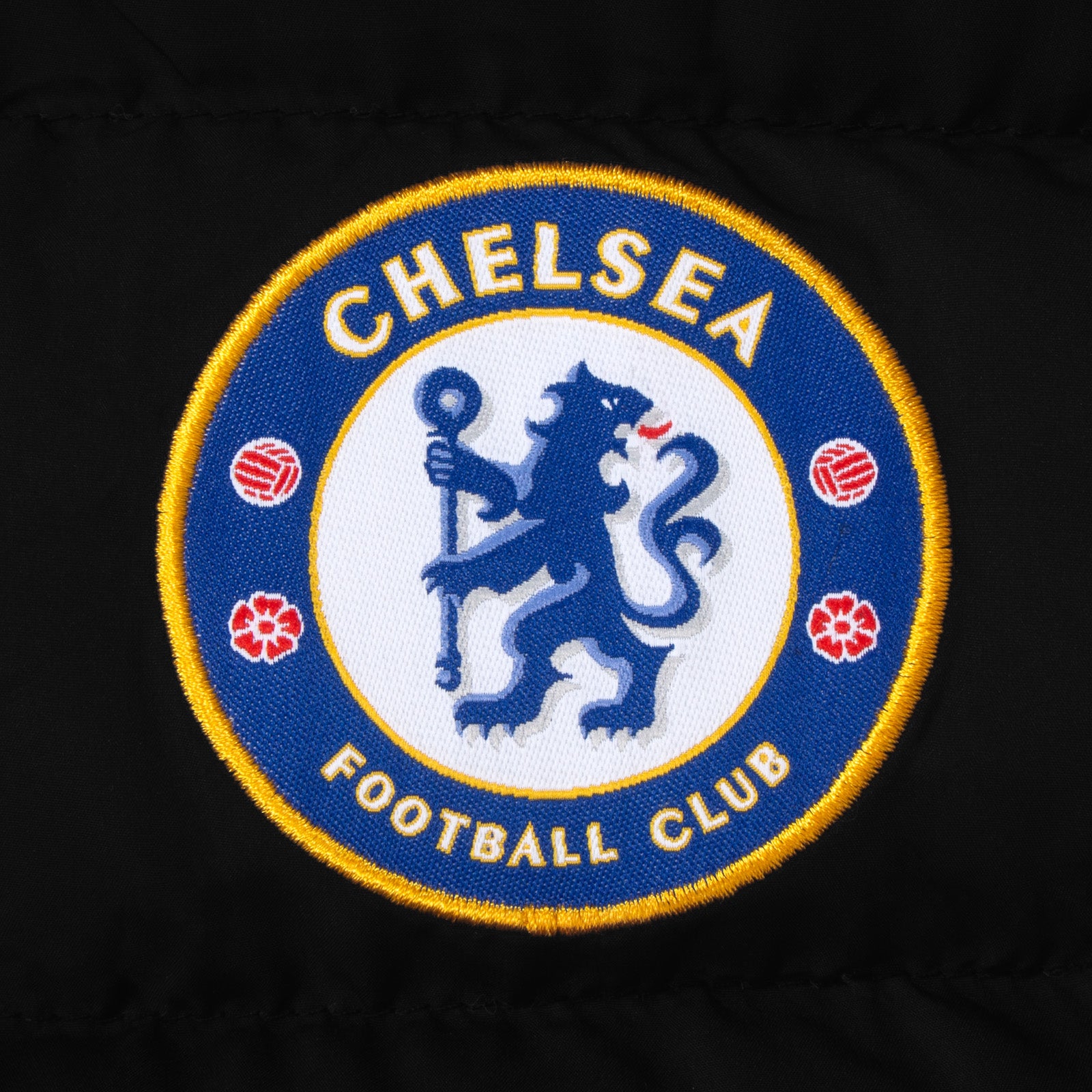Chelsea adults gilet in black with club crest to chest.