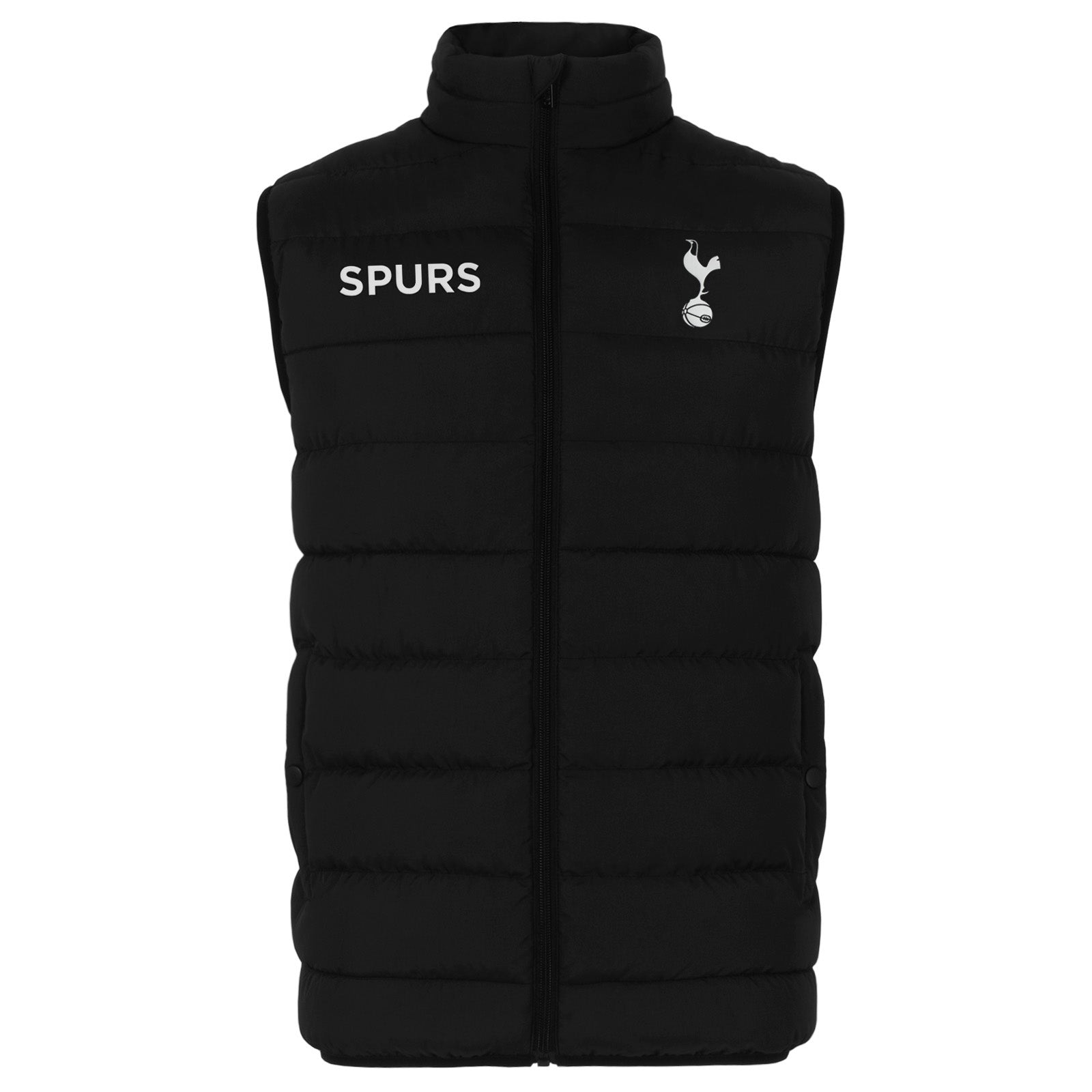 Spurs adults gilet in black with club crest to chest.