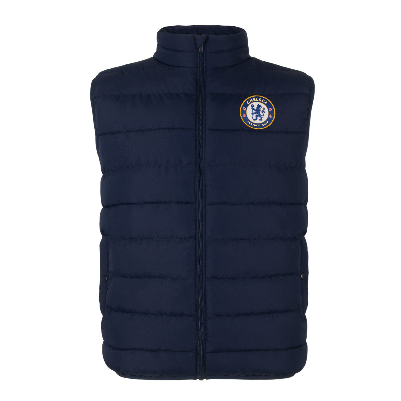 Chelsea kids gilet in black with club crest to chest.