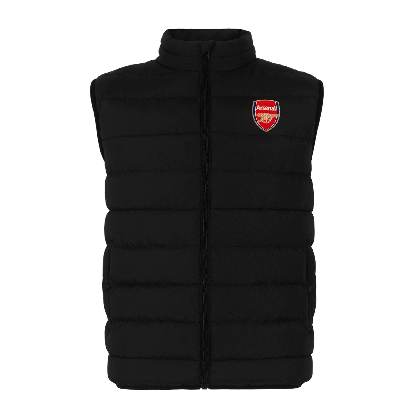 Arsenal kids gilet in black with club crest to chest.