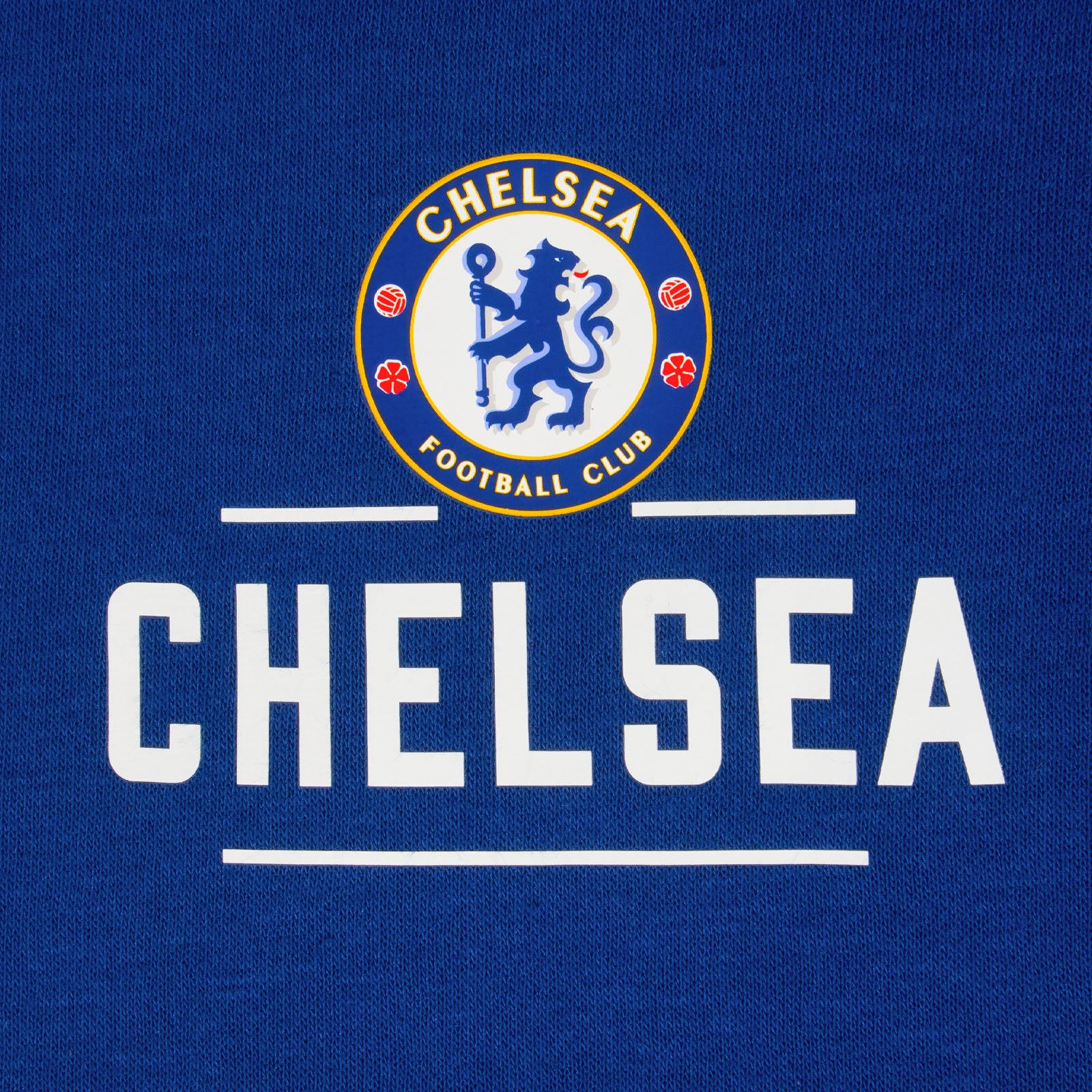 Chelsea adults zip hoodie in royal with club crest on the left chest.